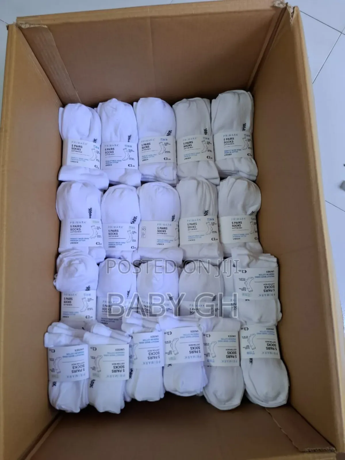 Primark Kids 5 Pair White Socks