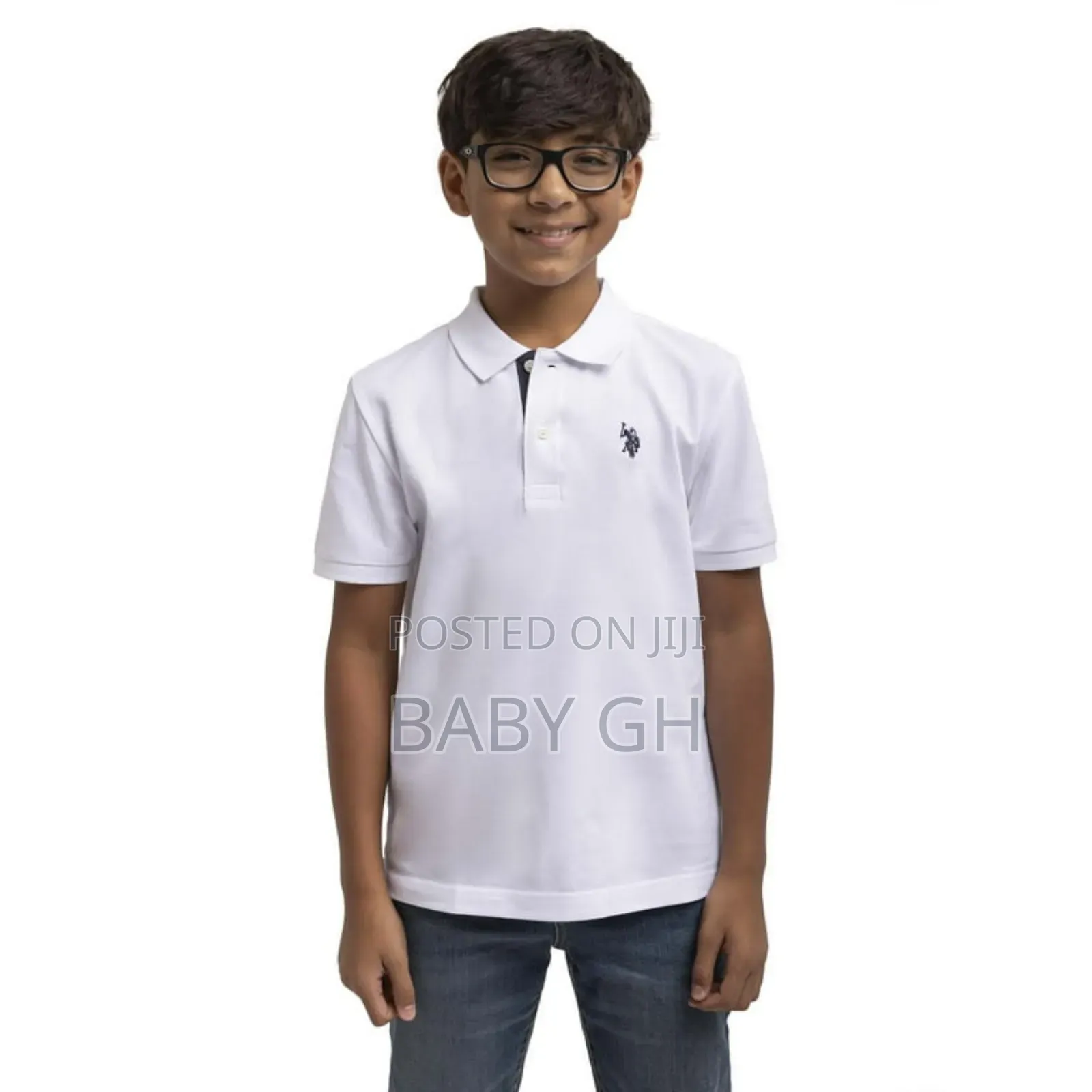 USPA White U.S Boys Kids Classic Polo Shirts