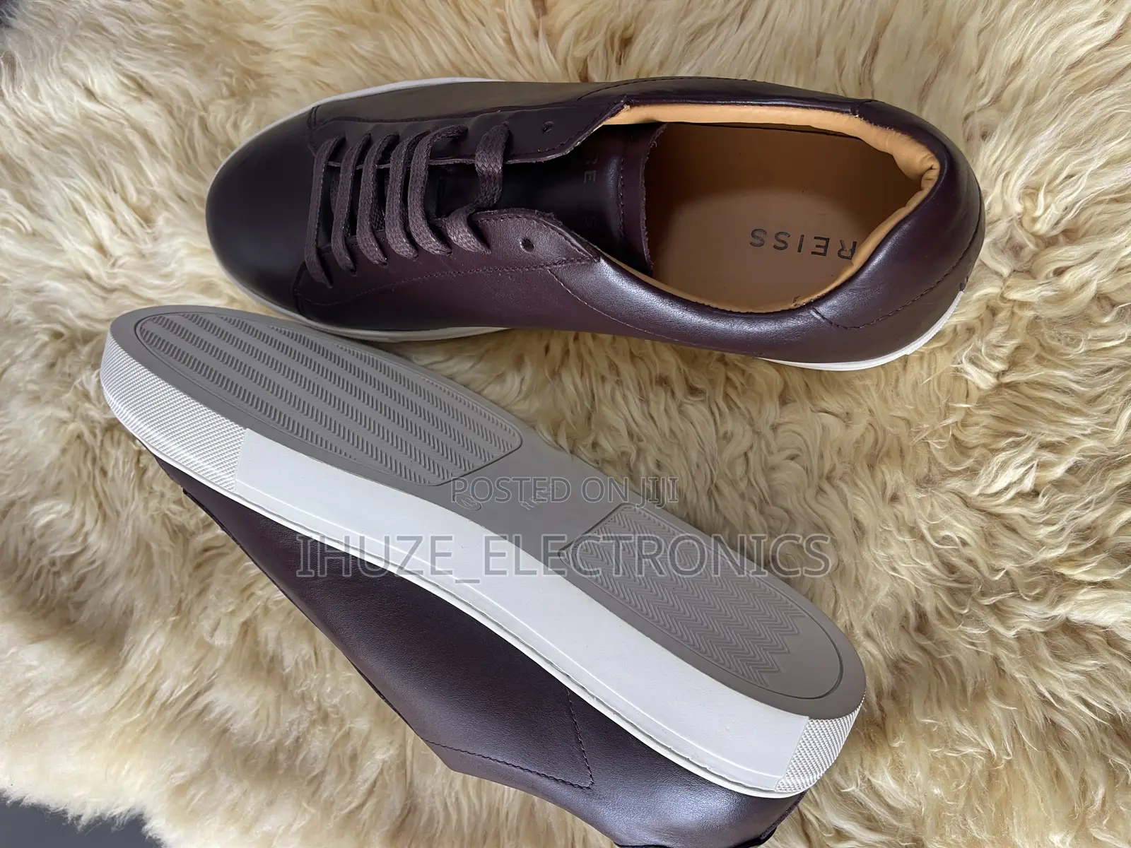 REISS Leather Trainer (Size 43)