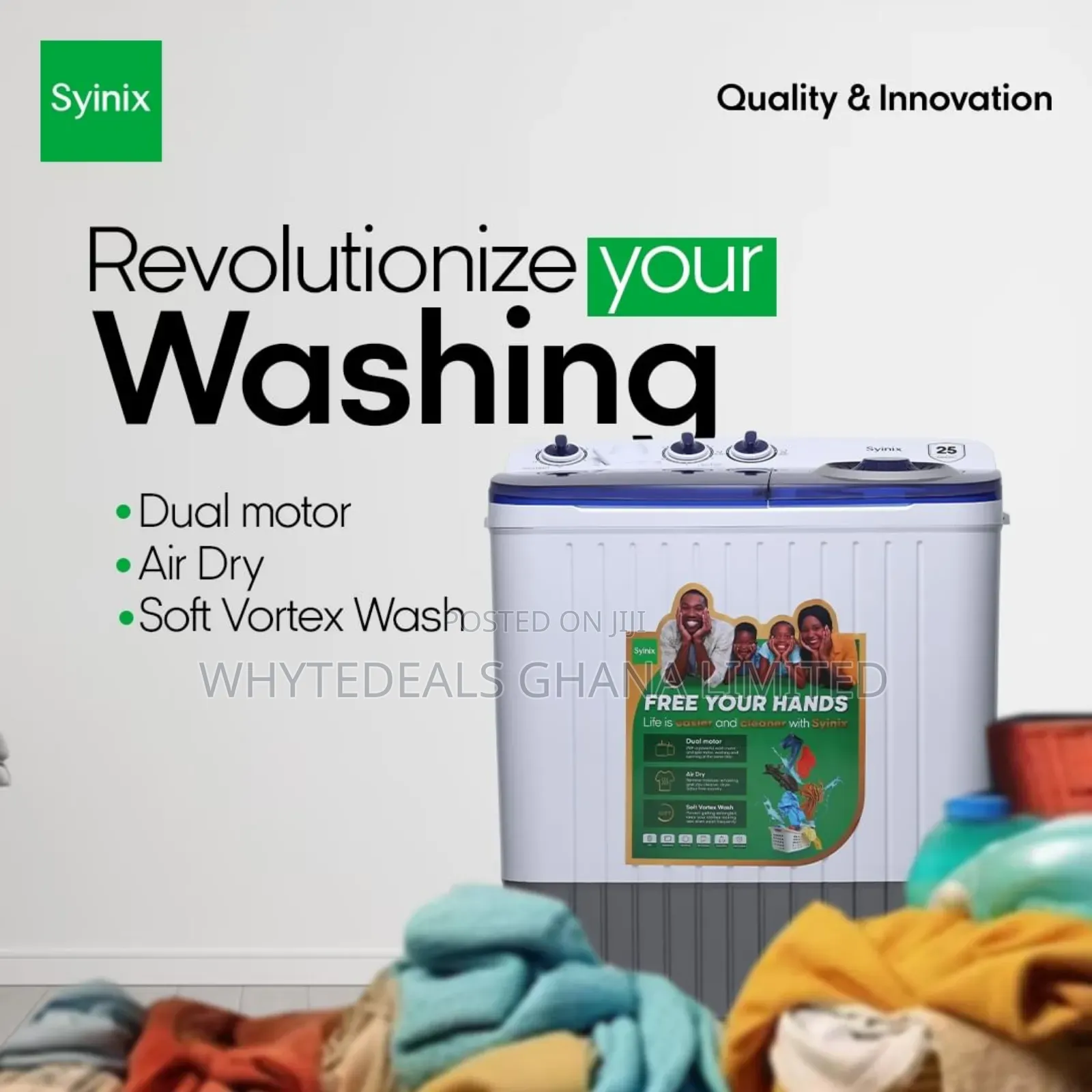 Syinix 9kg Top Load Semi Automatic Twin Tub Washing Machine