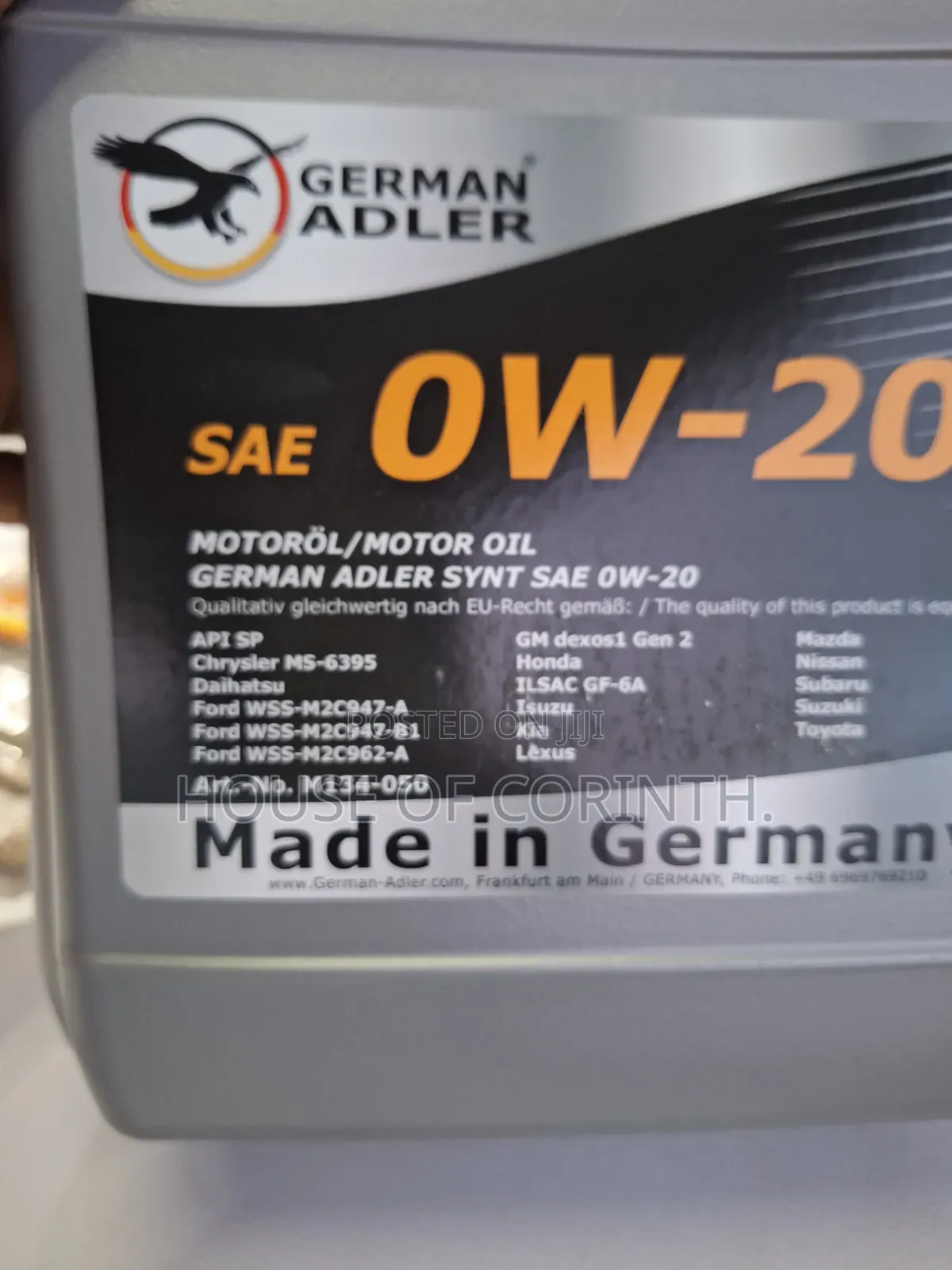 0w20 German Adler Synthetic Engine Oil