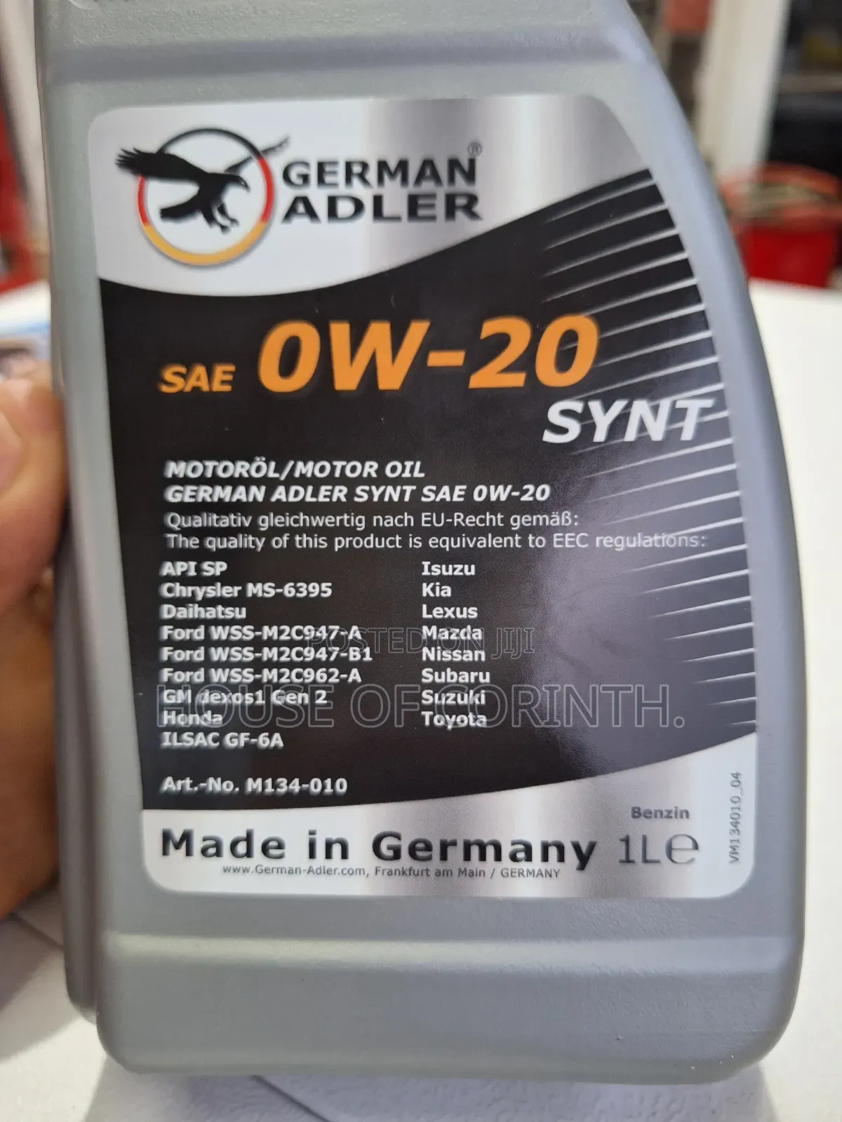 0w20 German Adler Synthetic Engine Oil 1l