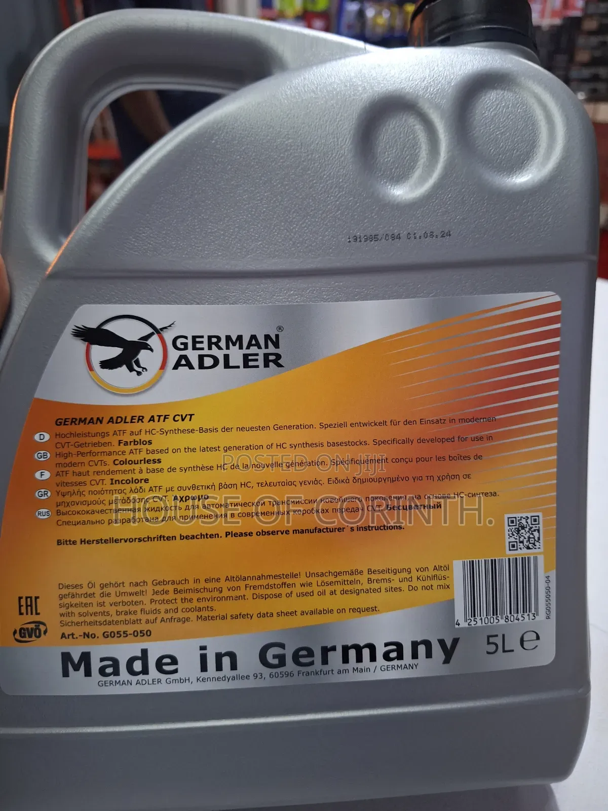 CVT Transmission Oil Synthetic (White) Germal Adler 5L