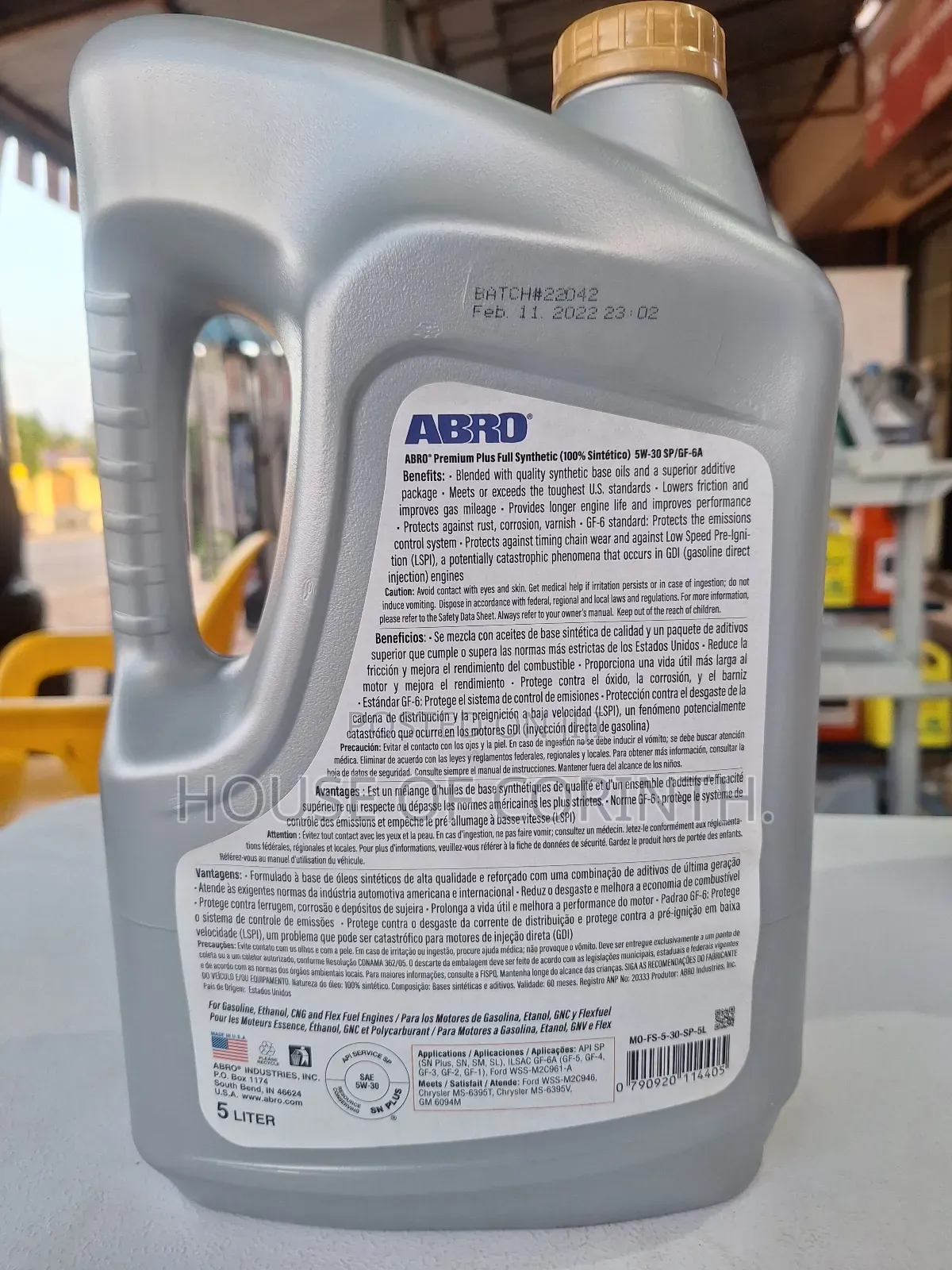 5W30. Synthetic Engine Oil ABRO-USA. 5L