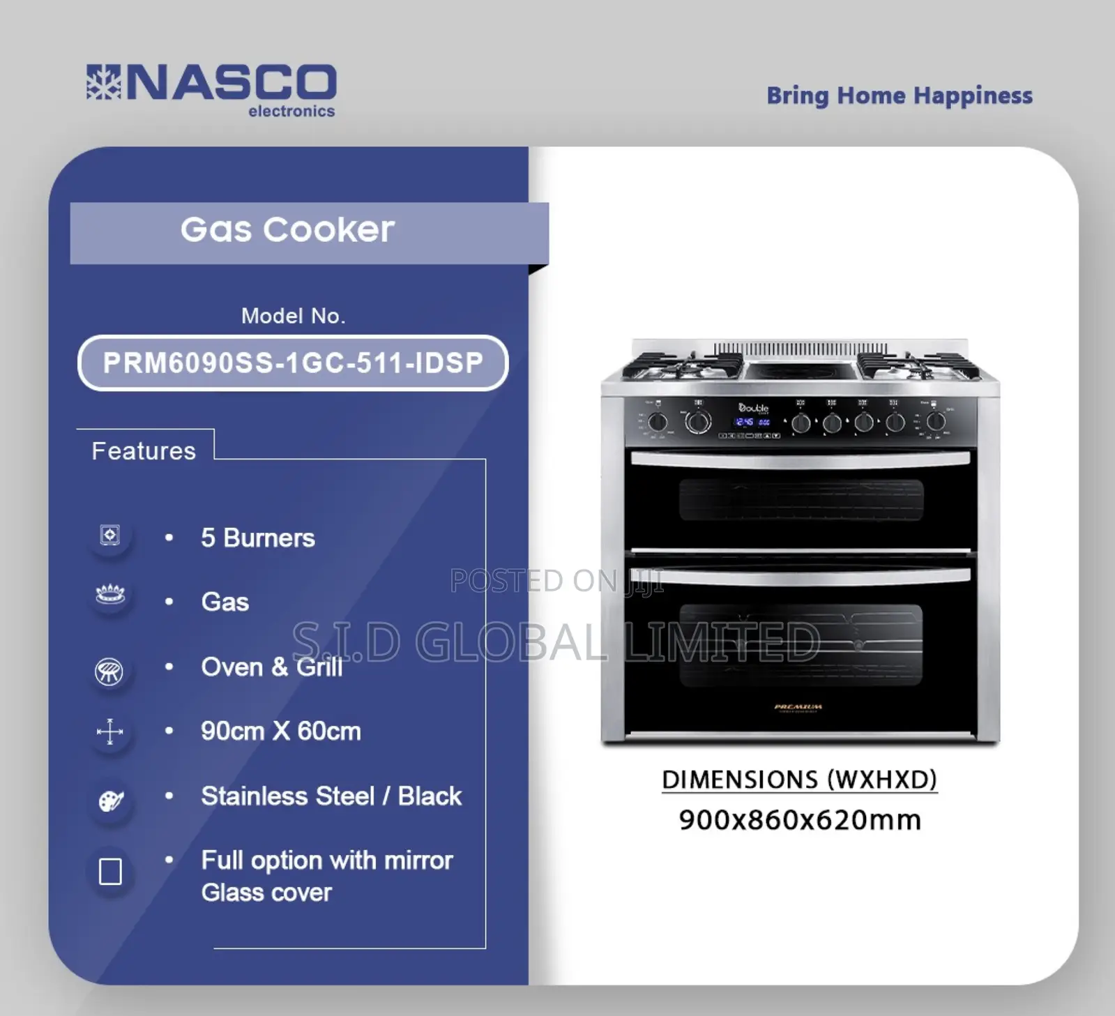 Unleash Better Nasco 5 Burner Gas Cooker With Oven Grill