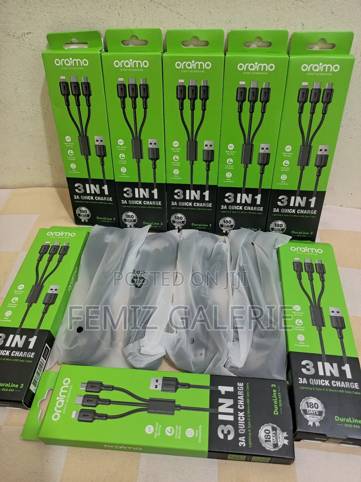 Oraimo Duraline 3a 3in1 Charging Cable 1.2m