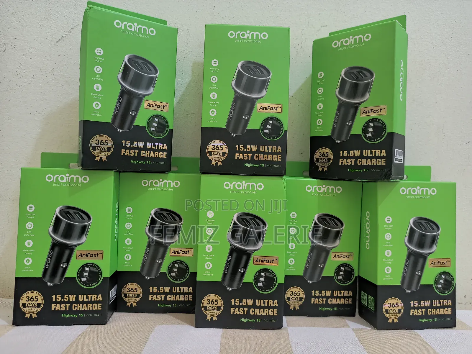 Oraimo 15.5W Highway Car Charger With 3-in-1 Cable