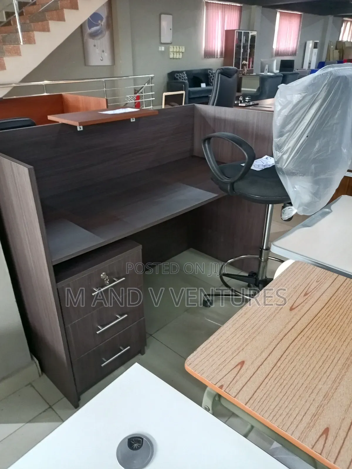 Receptionist Desk Dark Coffee