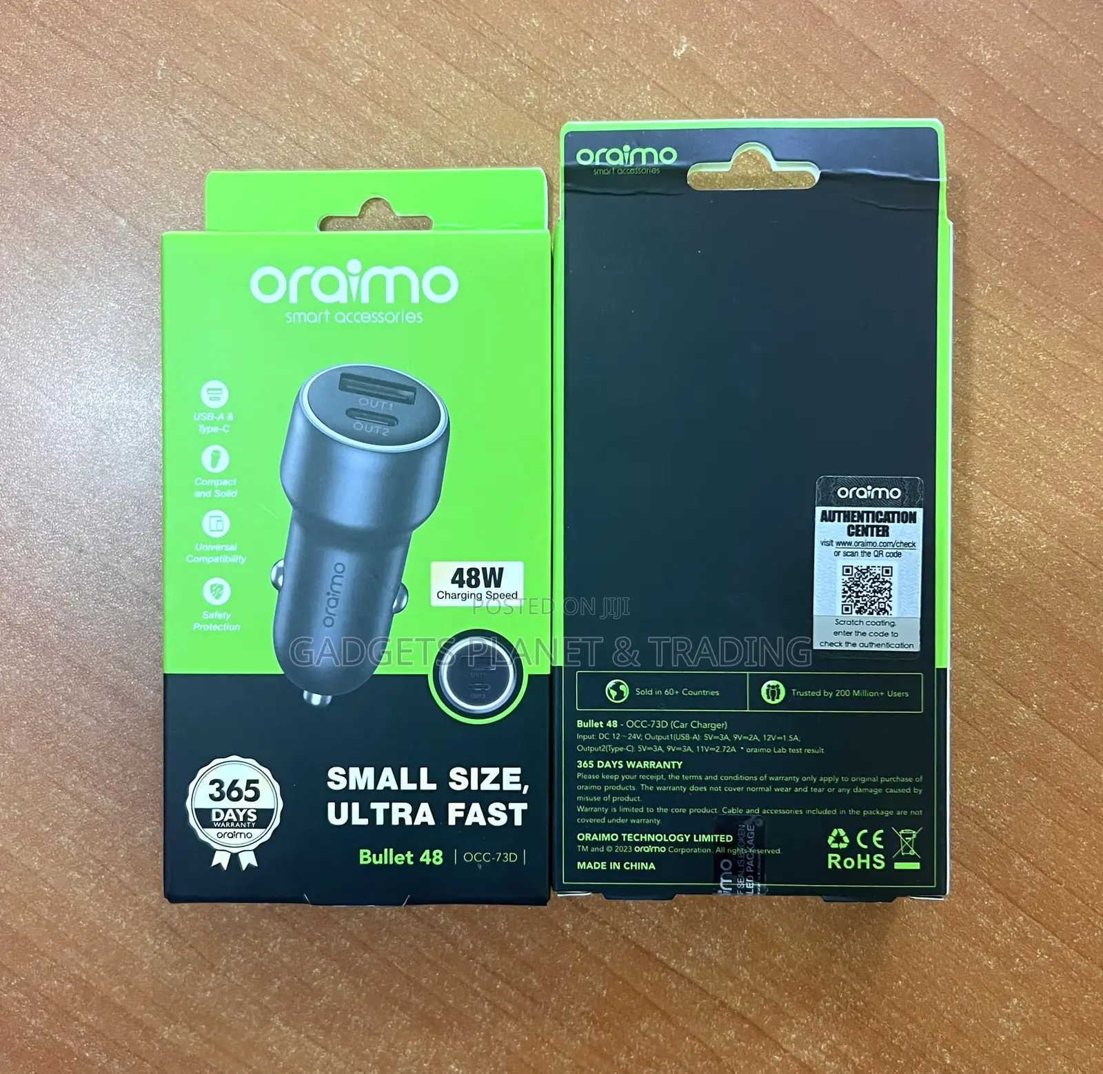Oraimo Bullet 48 2 in 1 Car Charger (USB-A and USB-C) - 48W