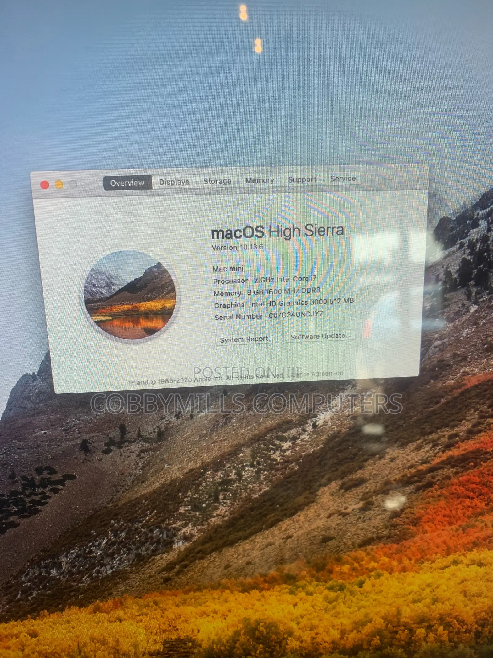 Desktop Computer Apple Mac Mini 8GB Intel Core I7 SSD 256GB