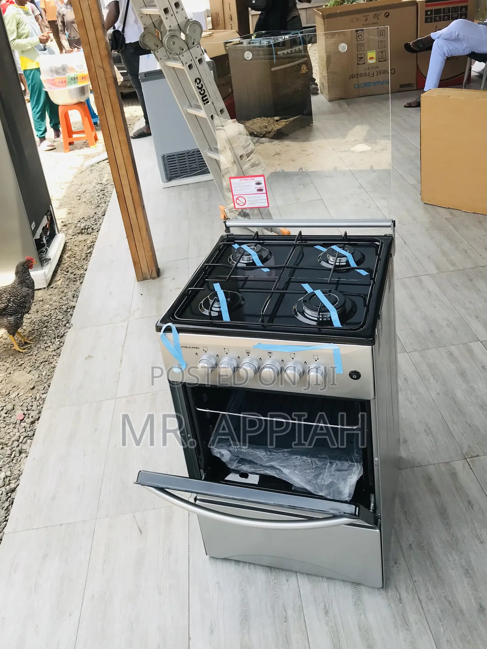 New Advance Volcano Gas Oven 4 Burner Manual Ignition(Gray)