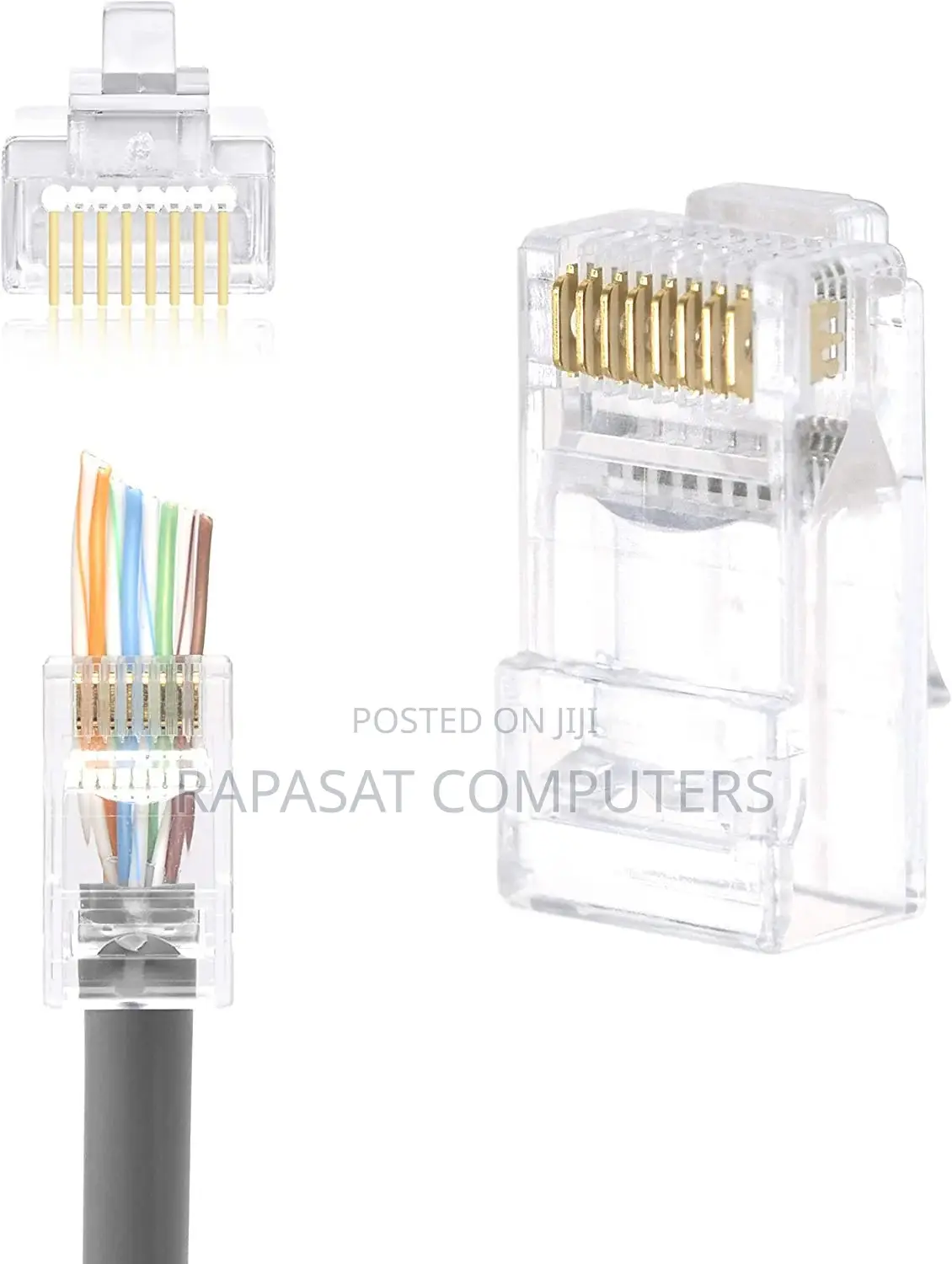 Cat6/6a Pass Through RJ45 Connectors, 20 PCS