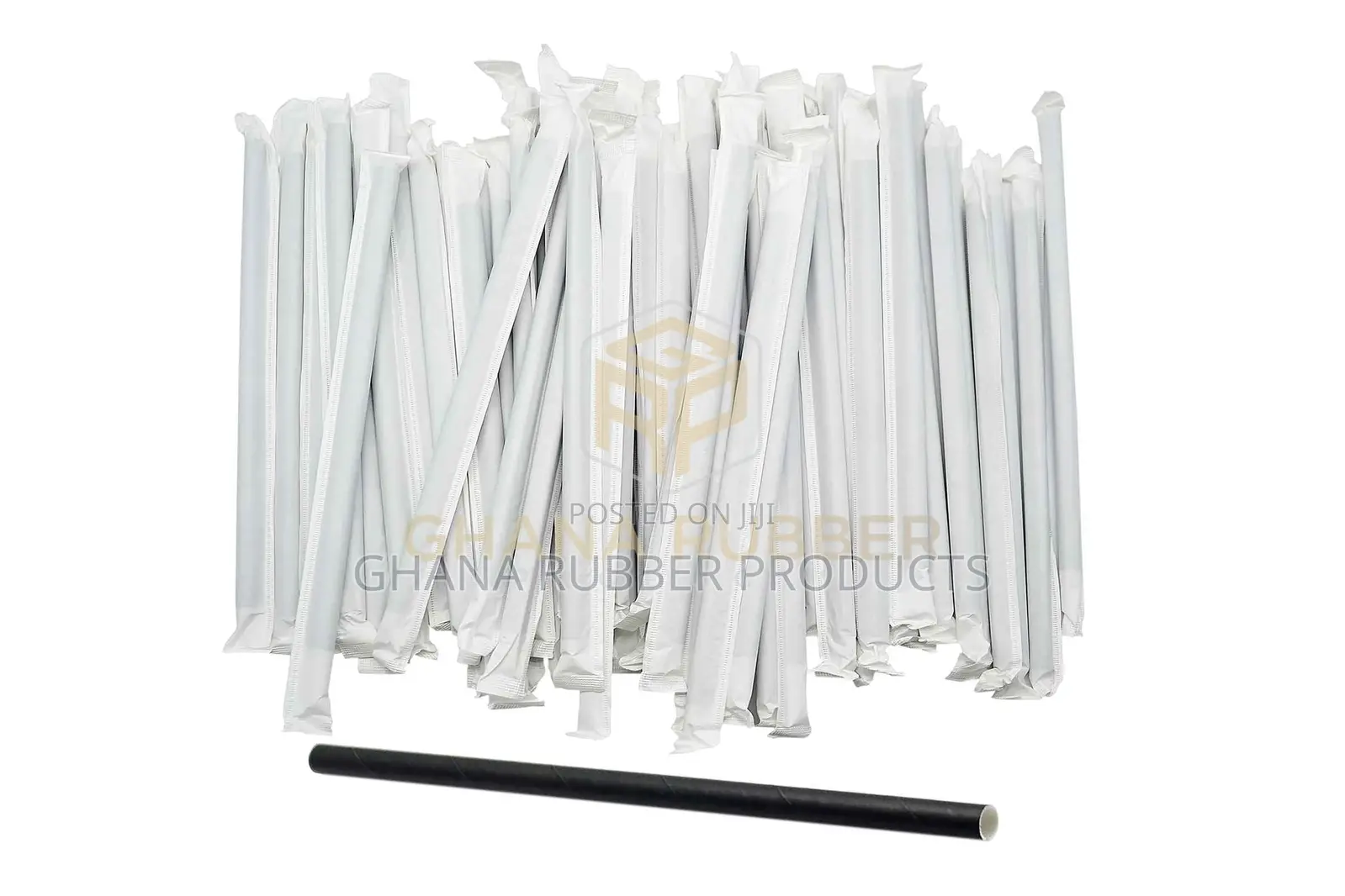 Paper Straws 6mm Black Individually-Wrapped (1000pcs)