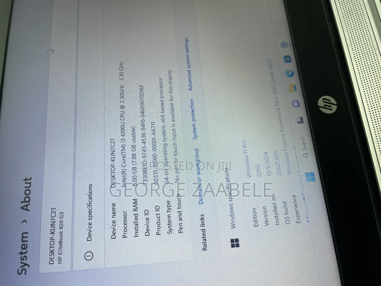 Laptop HP 240 G3 8GB Intel Core I3 SSD 256GB