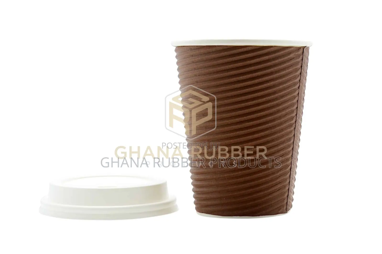 Ripple Paper Cups + Lids 12oz Brown (1000pcs)