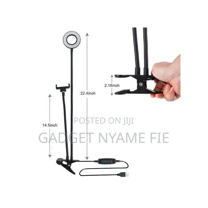 Phone Stand Photography 3 Modes Dimmable LED Selfie Light