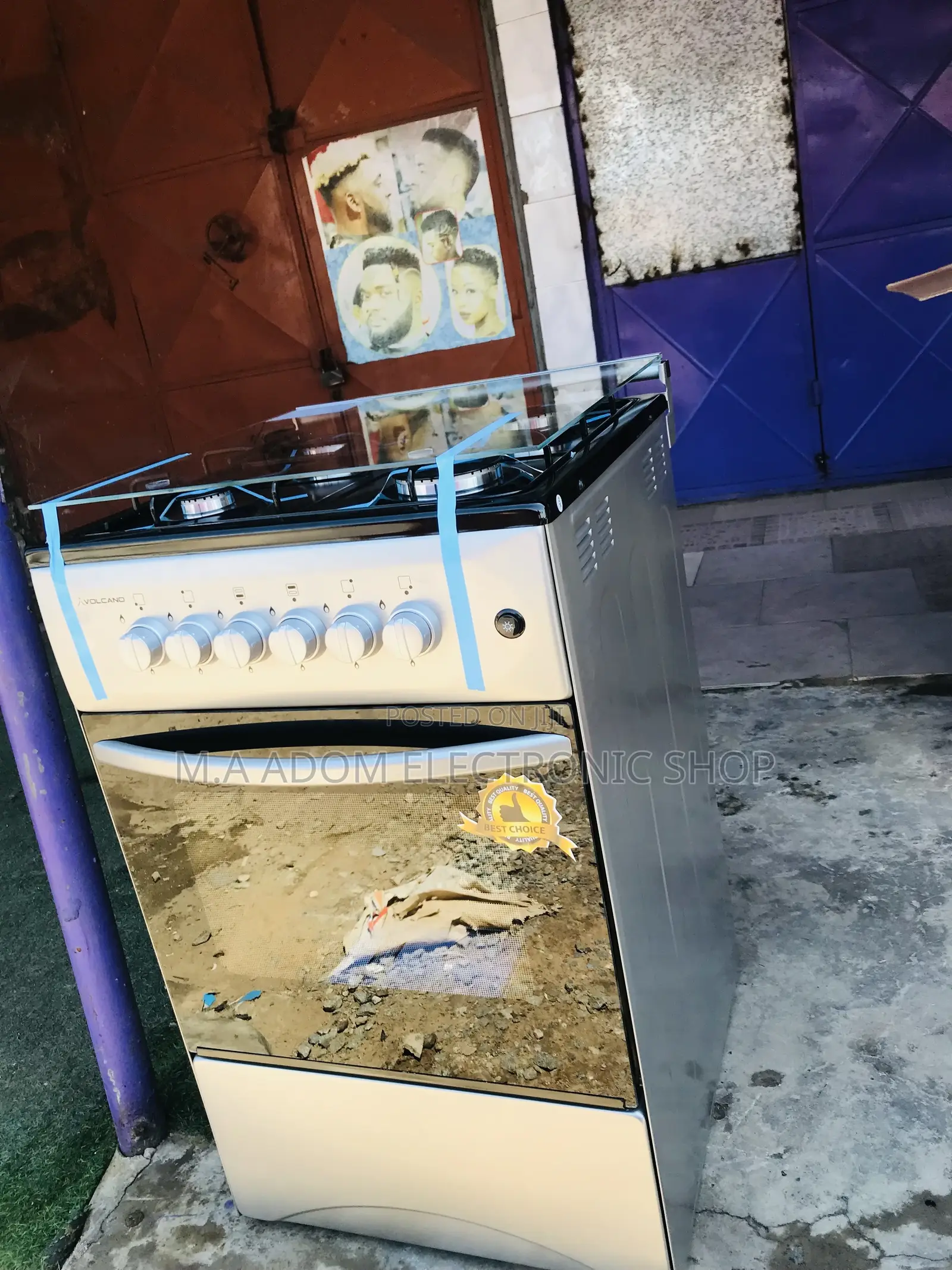 Contact in Box Volcano 50x50 Gas Oven 4 Burner(Gray).