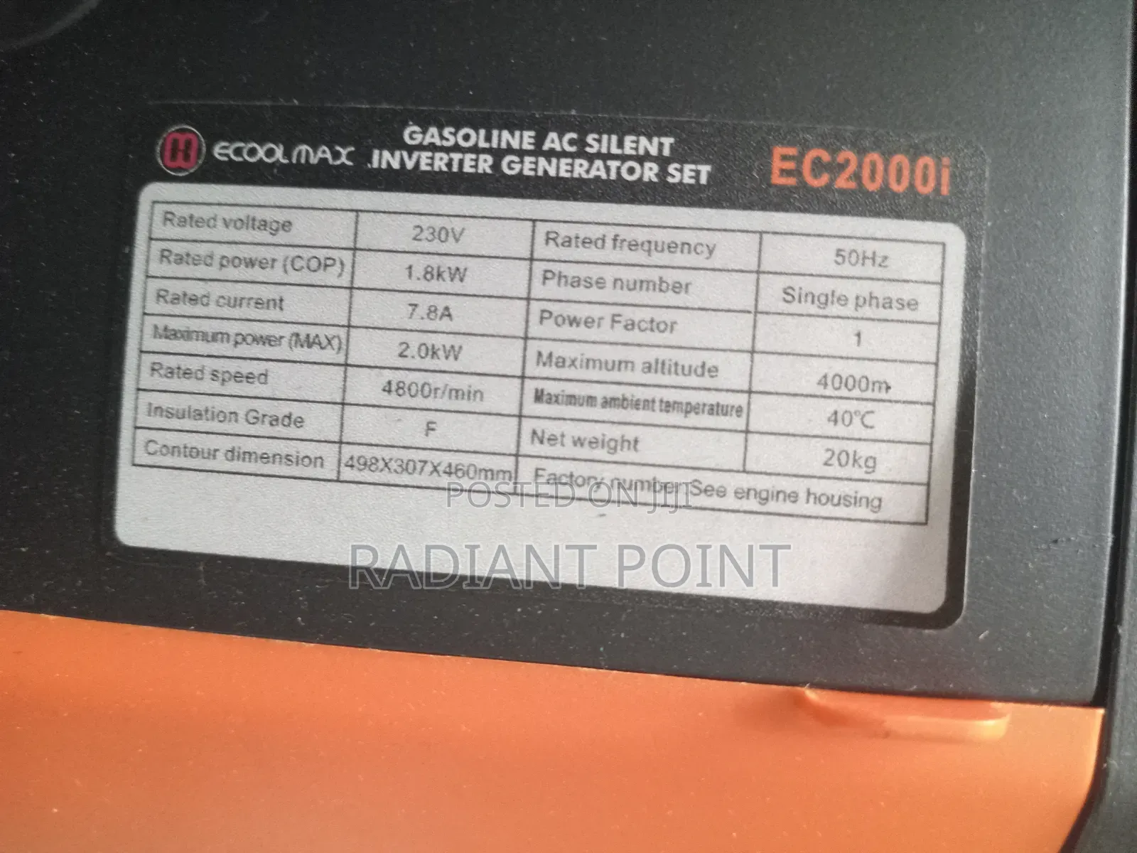 Slient Inverter Portable Generator 2000w