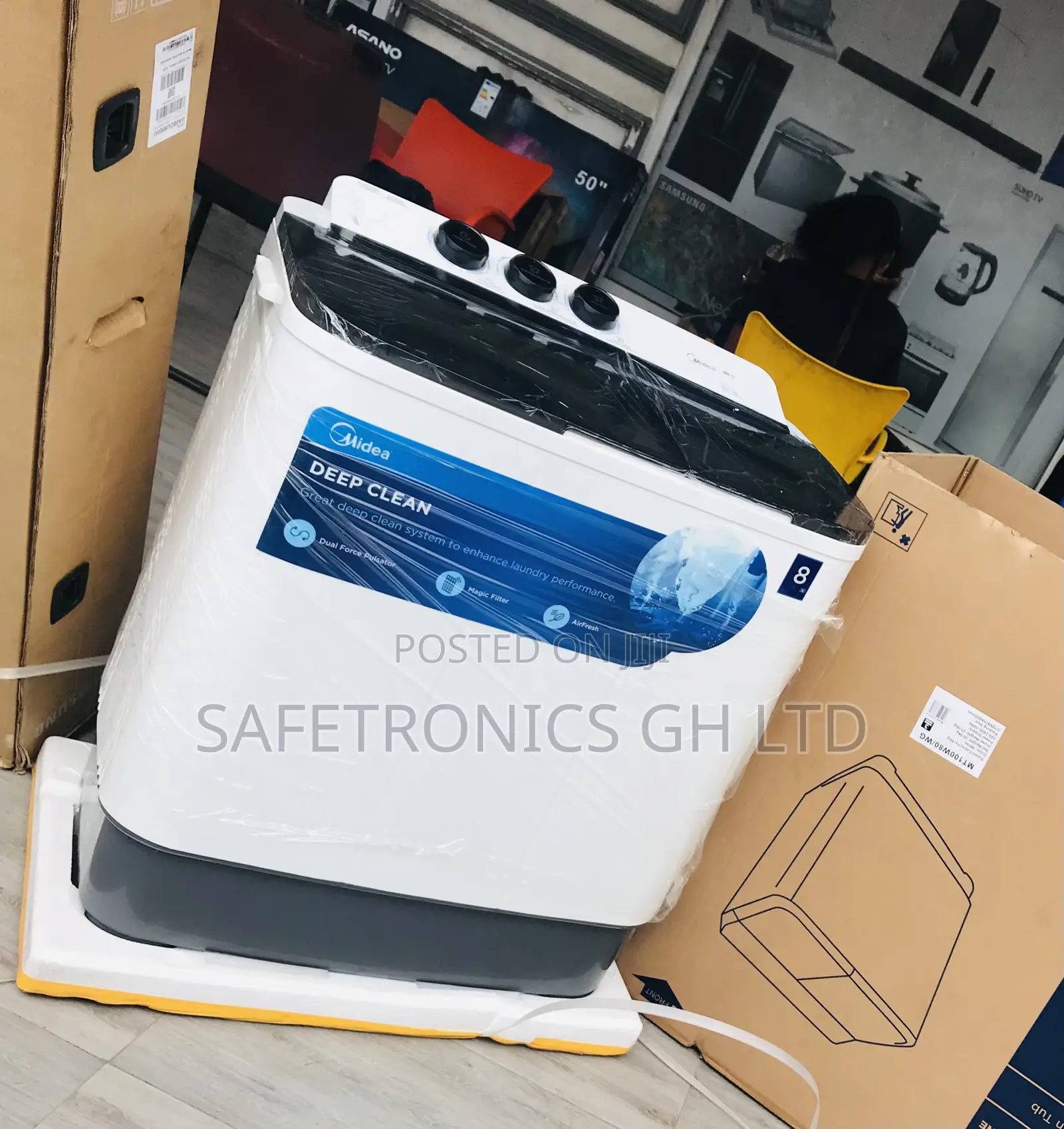 New Washingmachine Midea 8kg Topload