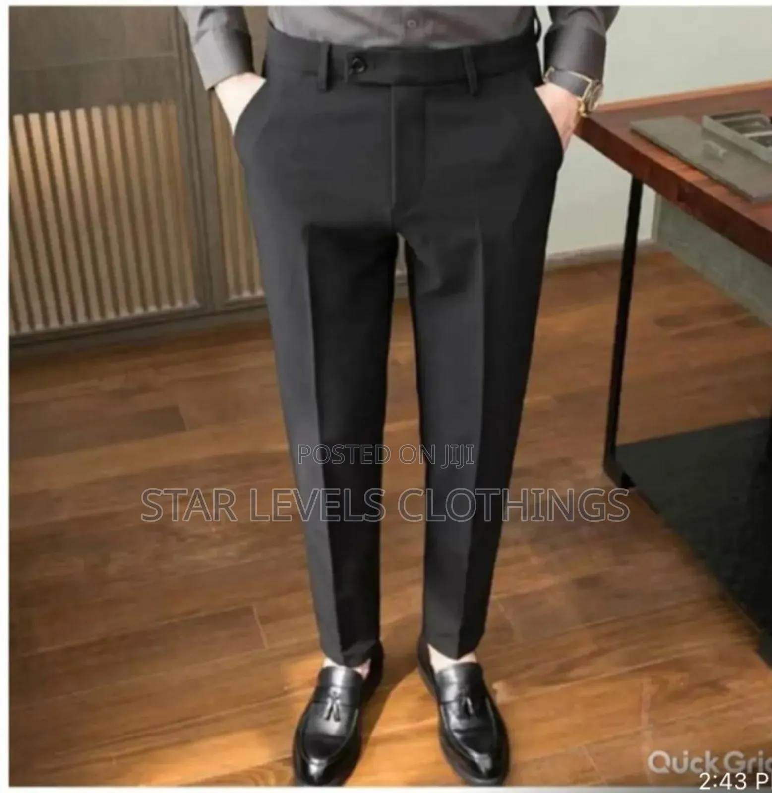 Office Plain Material Trousers
