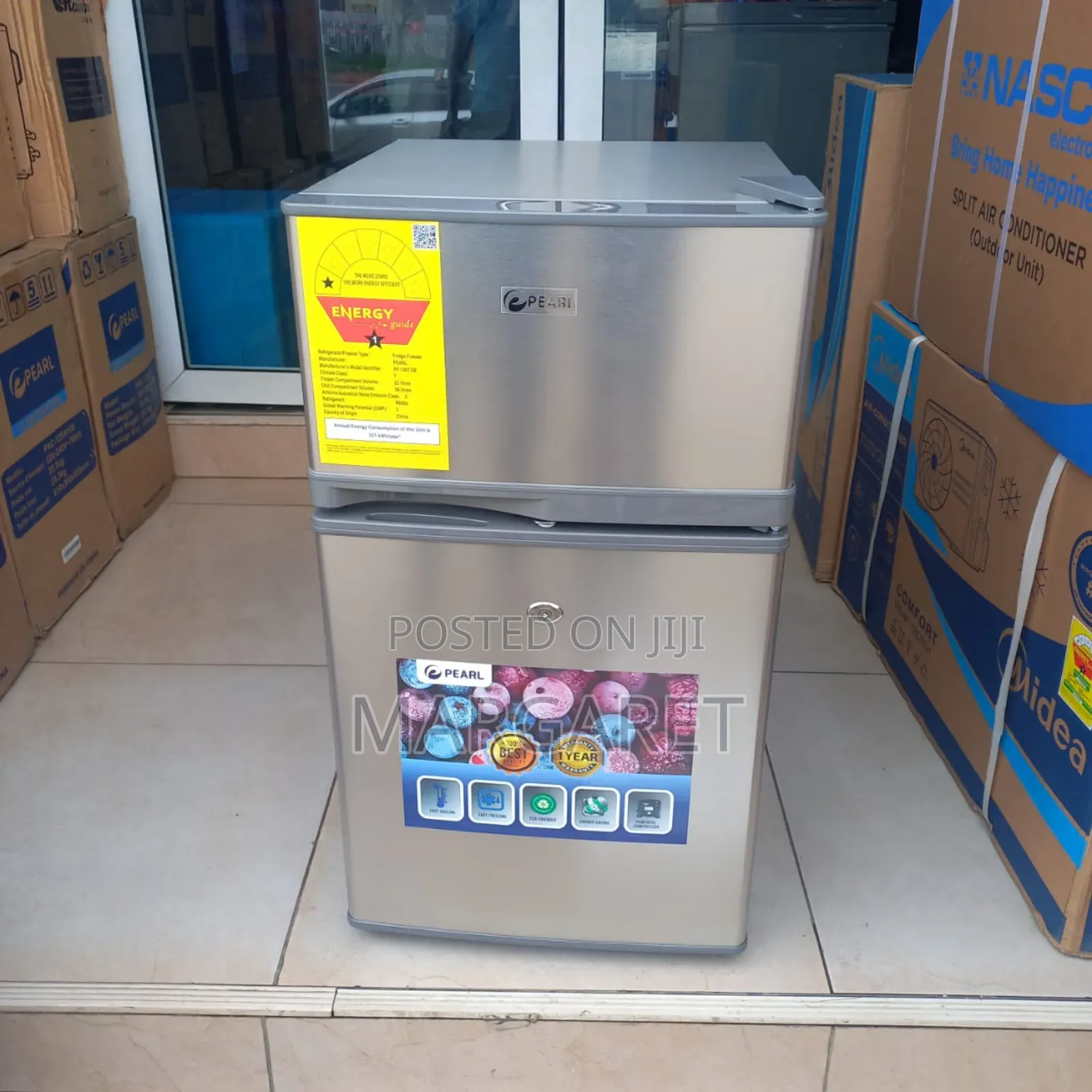 Optimal 81 Littres Double Door Fridge Pearl