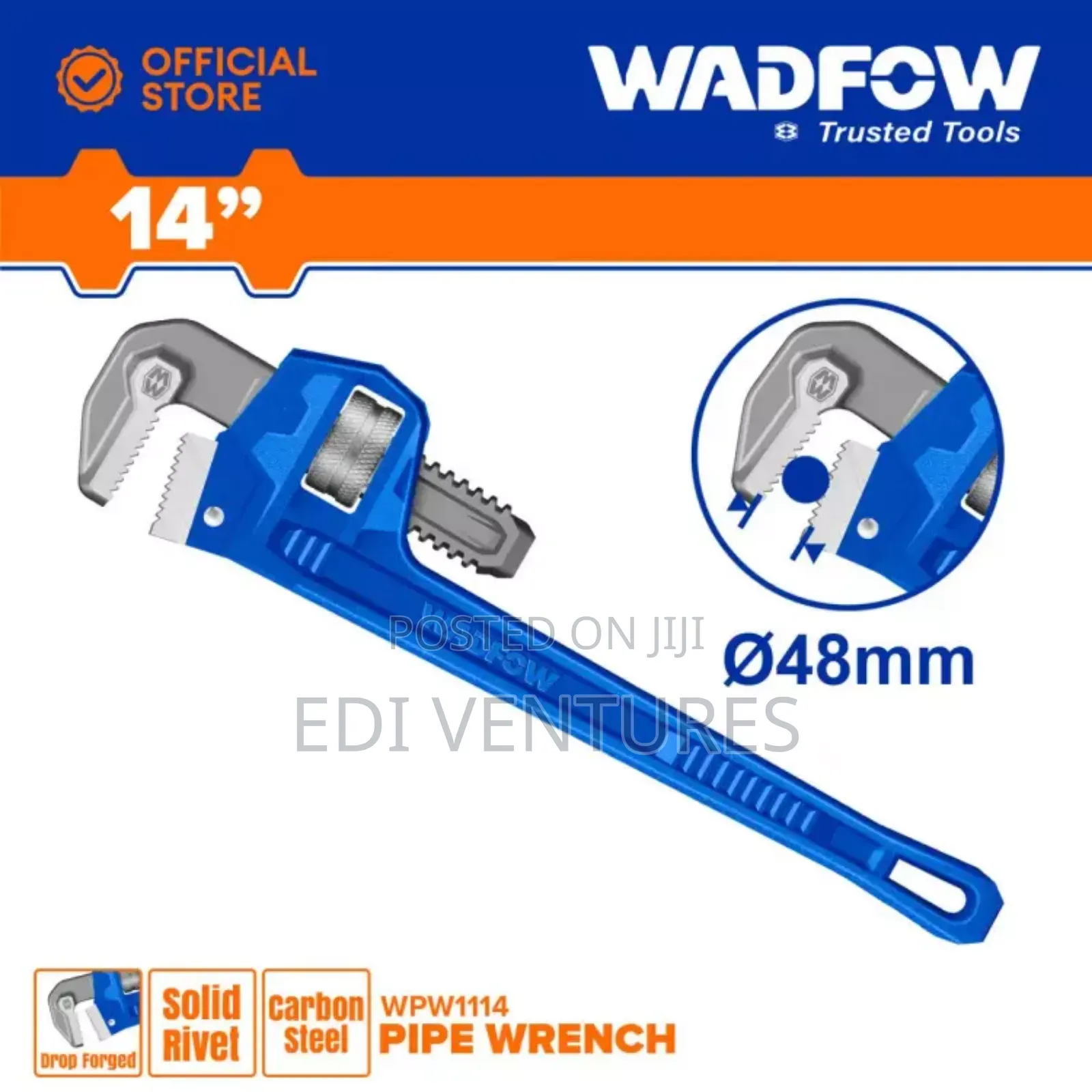 Wadfow 14 Inches Pipe Wrench. Wpw1114