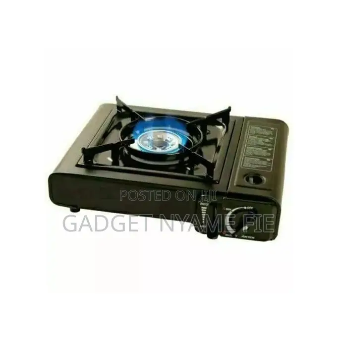 Portable Gas Burner + 2 Gas Refill Cans-black
