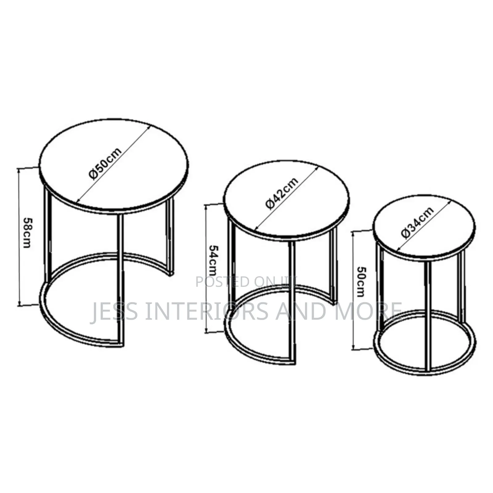 Side Table Set of 3