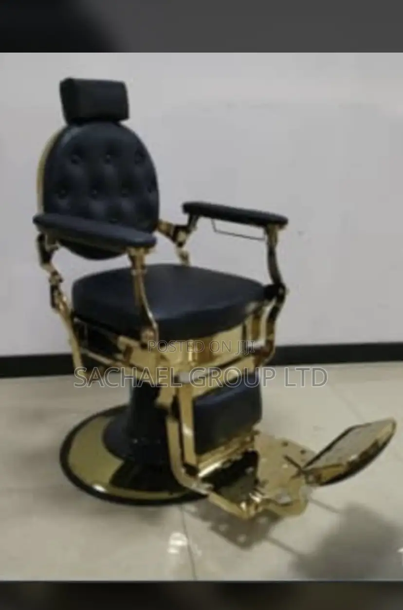 Golden Black American Barbering Chair