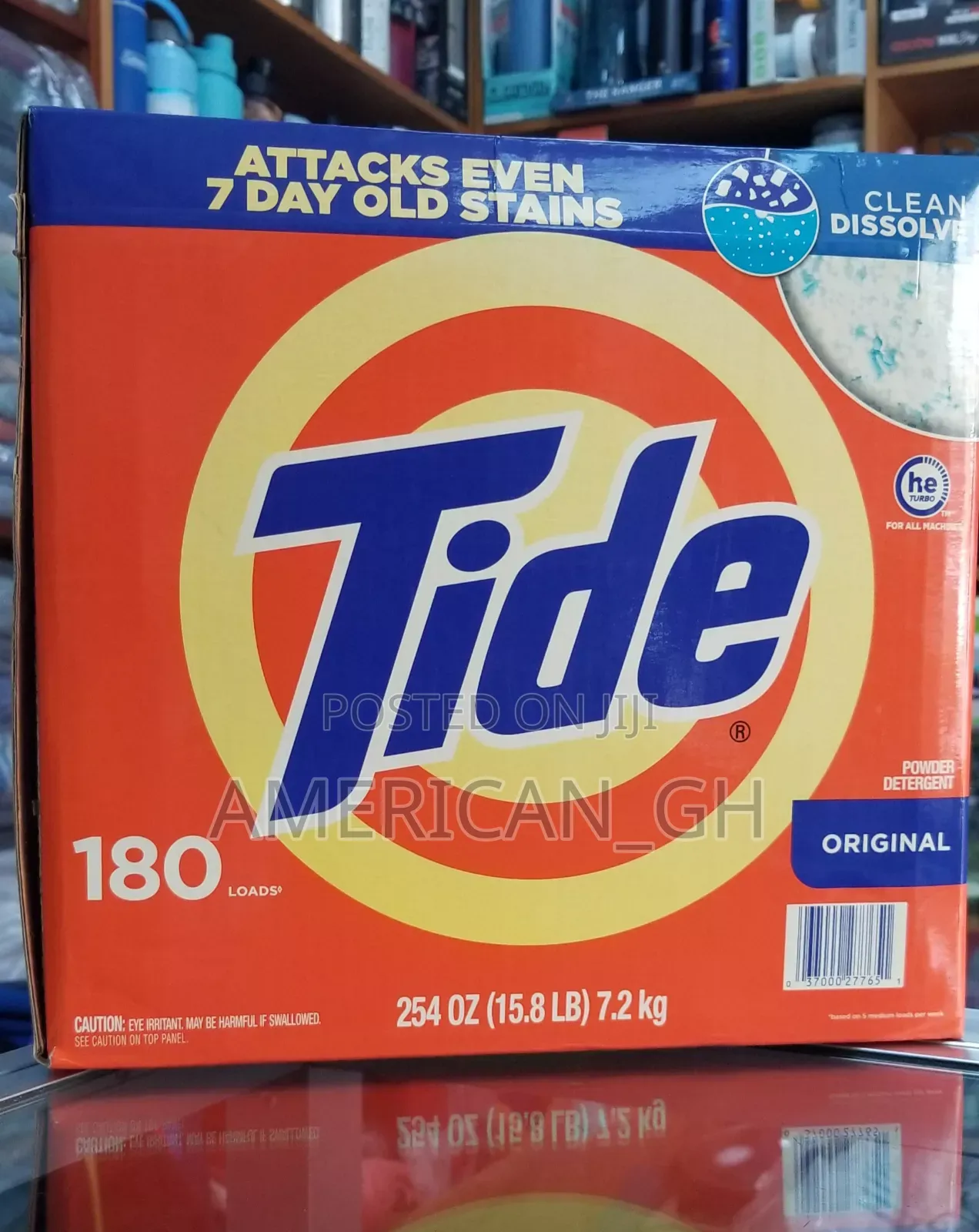 Tide Original Laundry Powder Detergent-180 Loads, 7.2kg