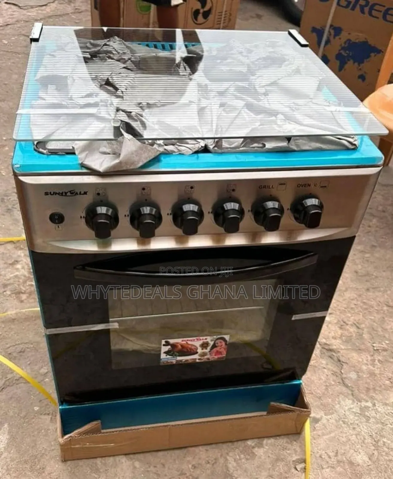 SUNNY WALK 60X60 4-Burner Gas Cooker| Oven| GRILL|STAINLESS