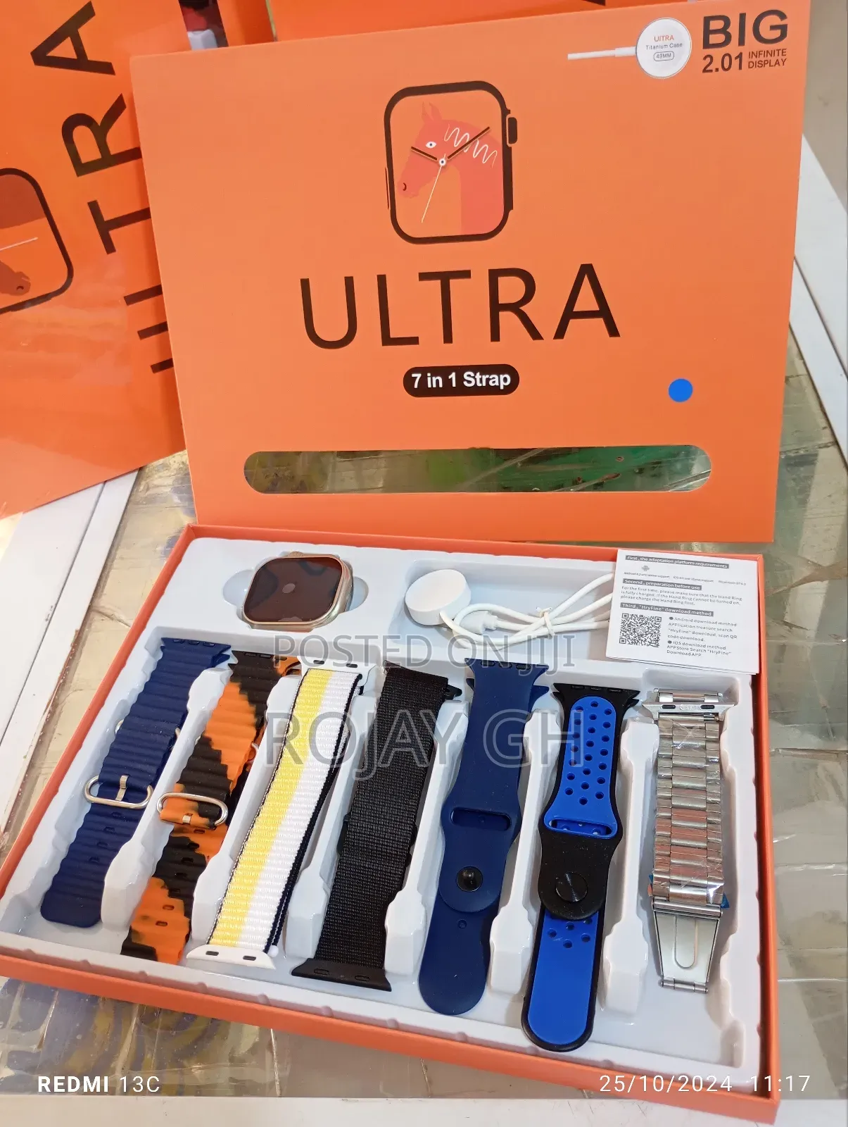 Fashion Luxury 7 in 1 Bracelets Silicon Smartwatch - Blue