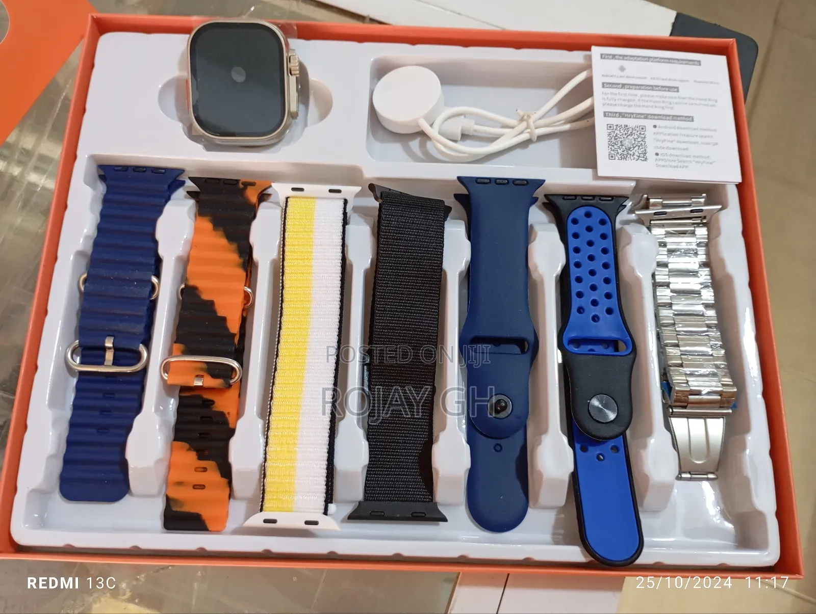 Fashion Luxury 7 in 1 Bracelets Silicon Smartwatch - Blue