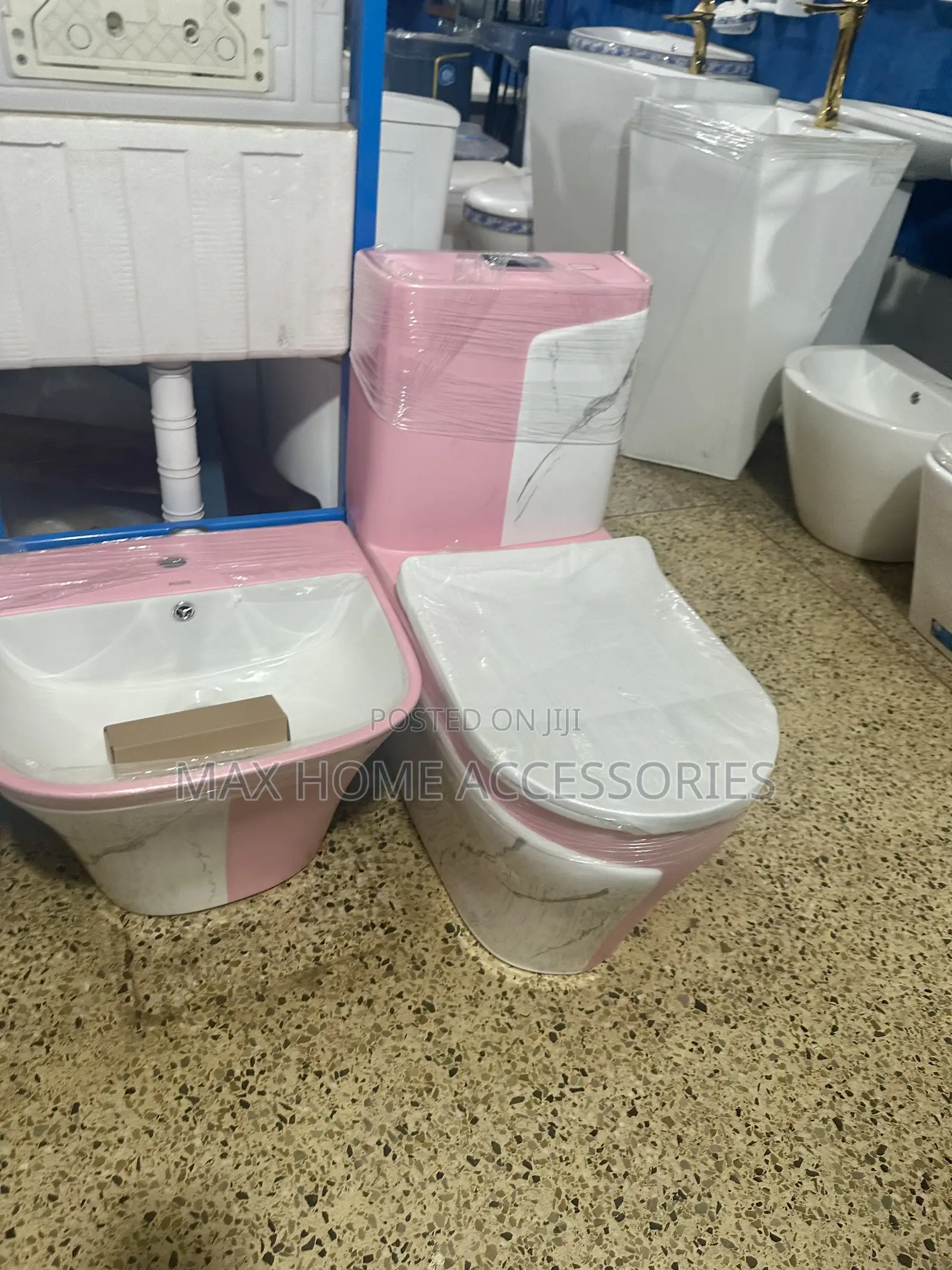 Pink Water Closet And Basin