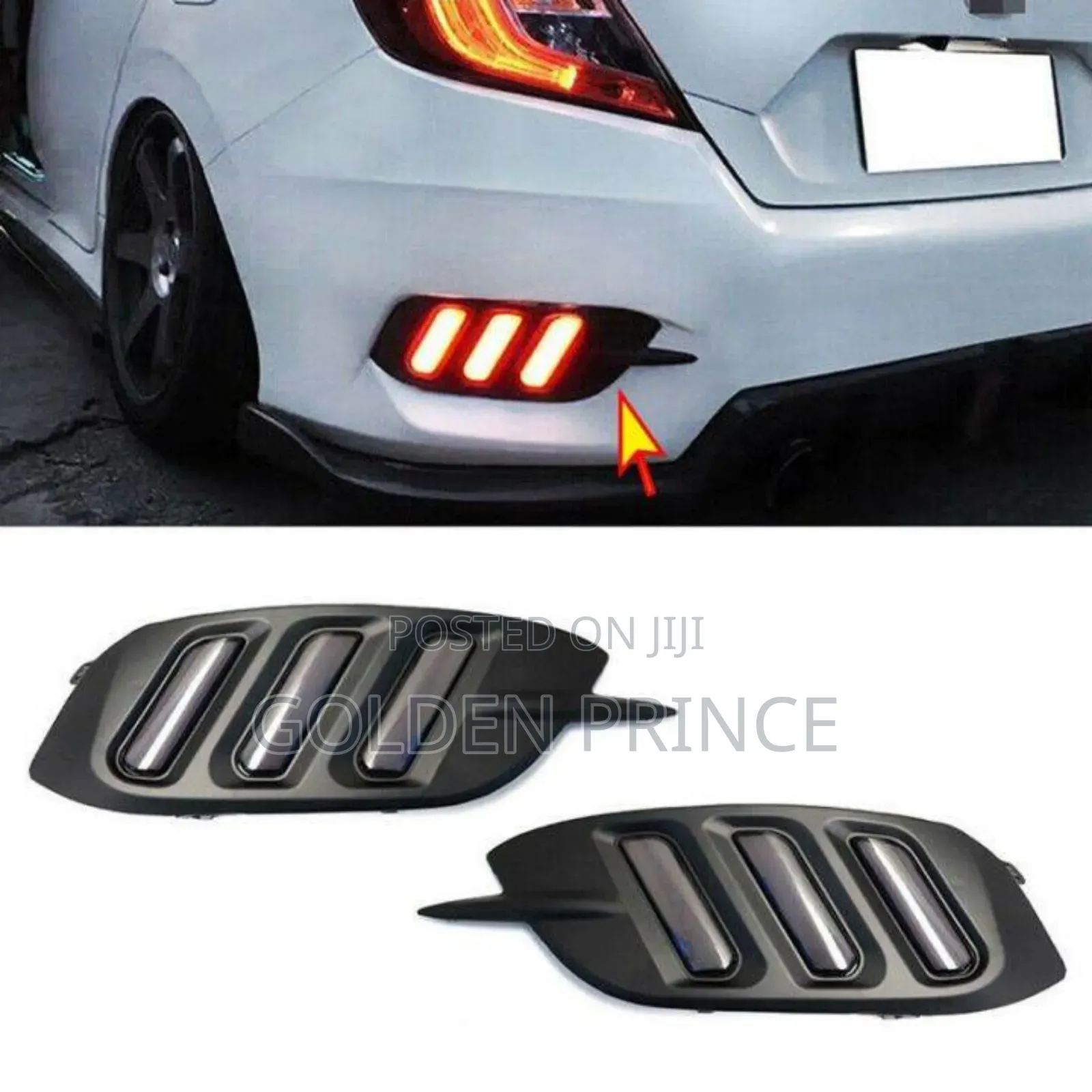 Civic 2016-2022 Back Bumper Reflector (Lines/Arrows) 2pcs