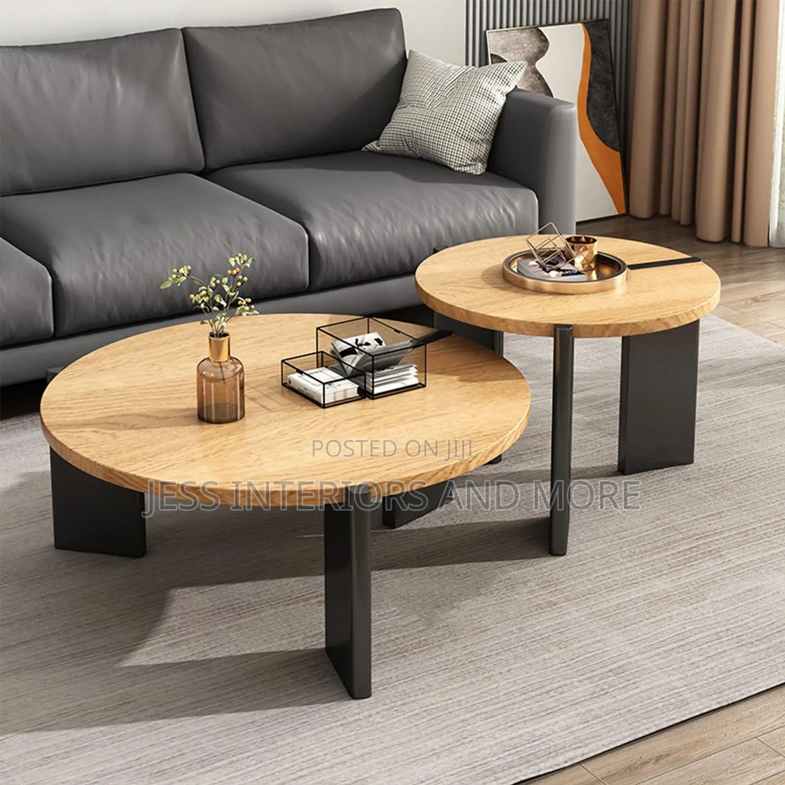 Solid Wood Center Table Set