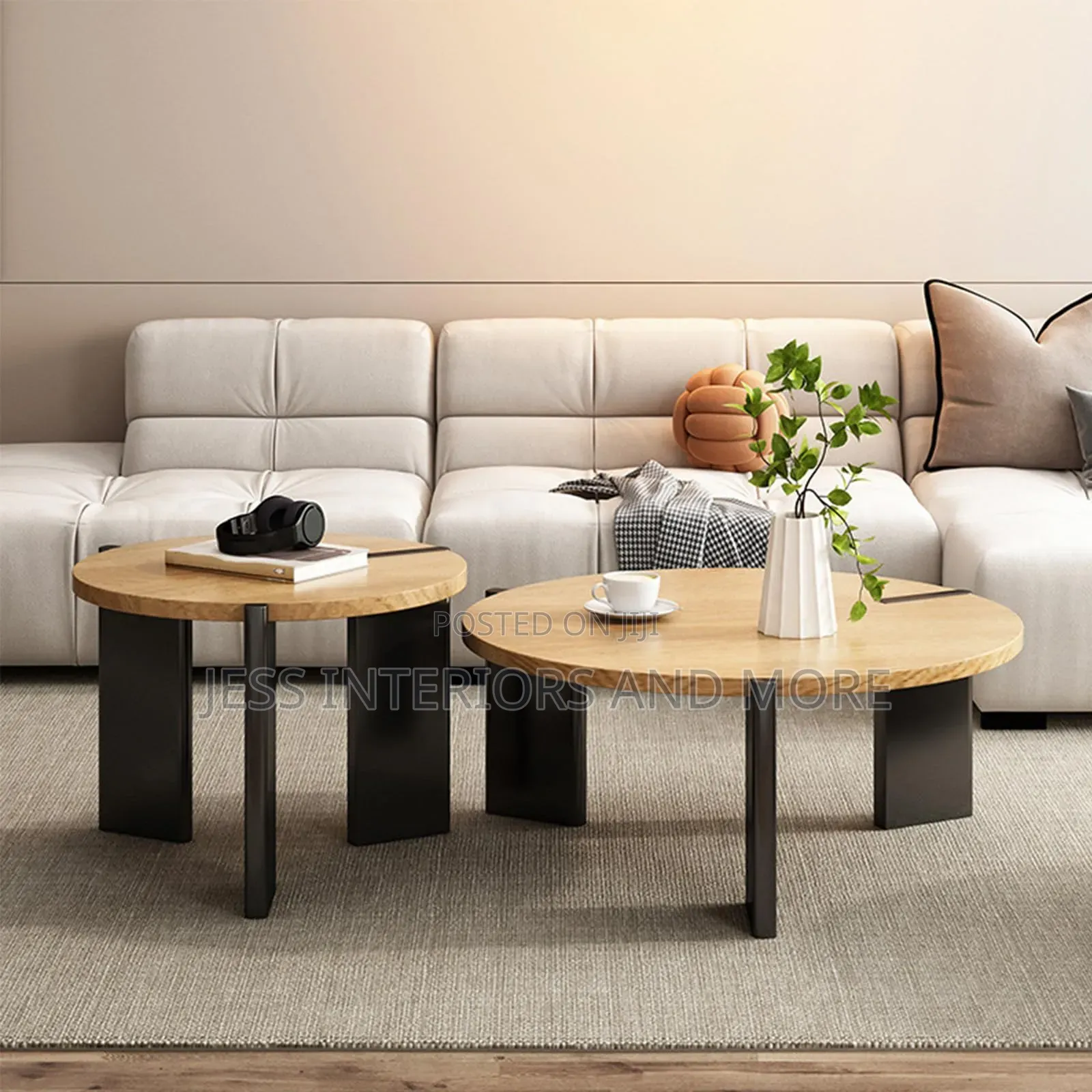 Solid Wood Center Table Set