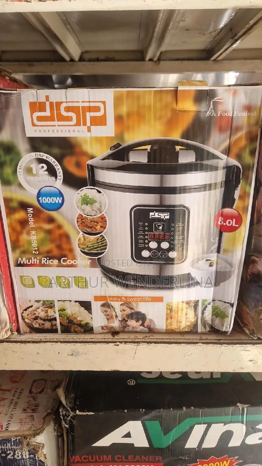 DSP 8litre Multi-Functional Rice Cooker Steamer Pan,Silver
