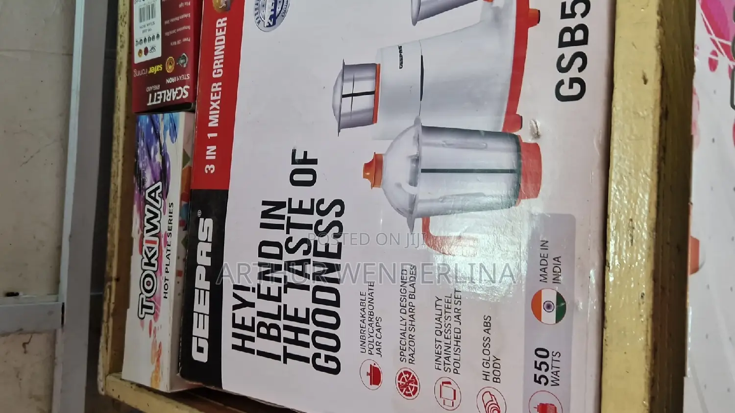 3-in-1 Mixer Grinder GSB5080 Geepas
 ( 550watt)
