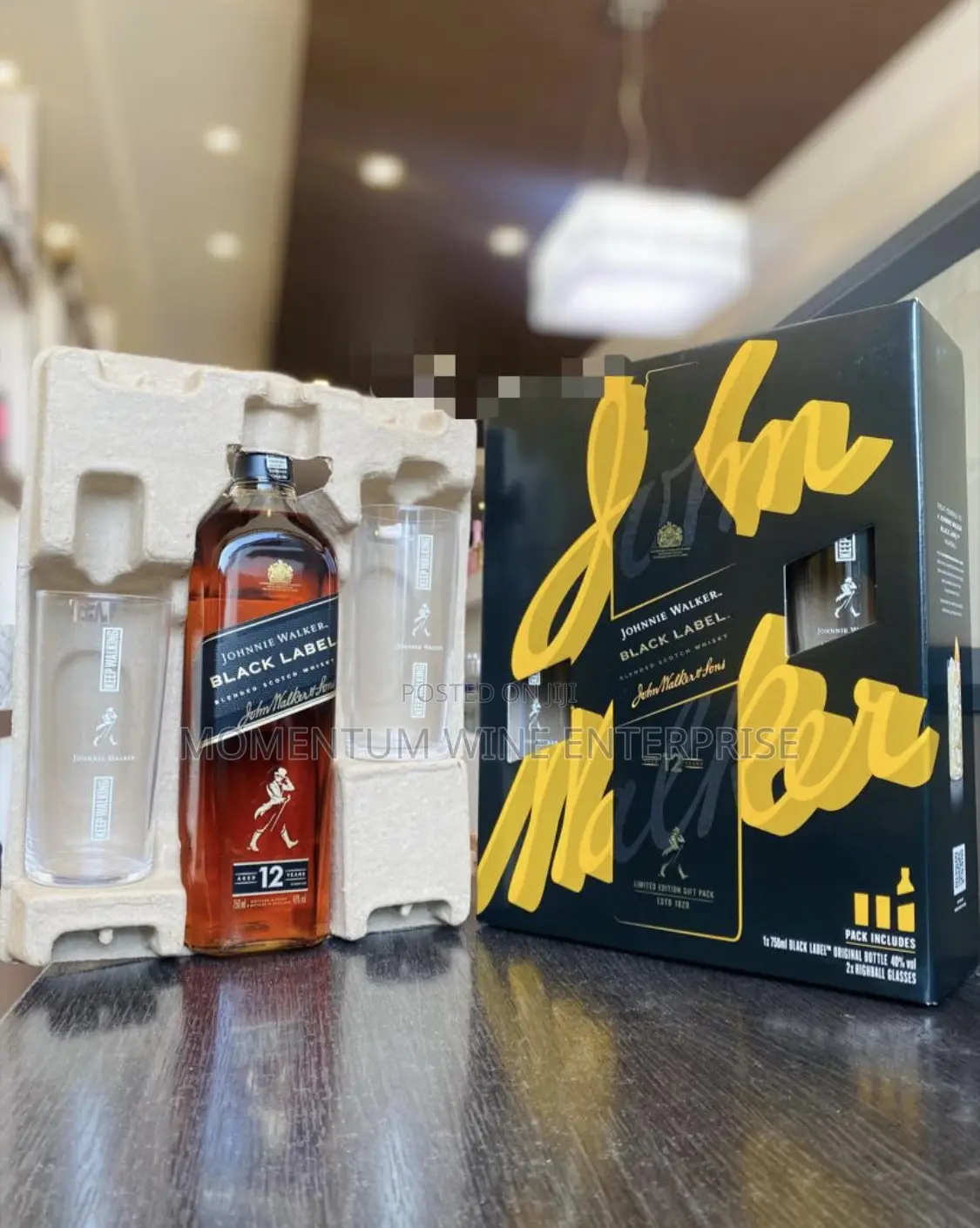 Johnnie Walker Black Label Giftpack With 2 Highball Glasses