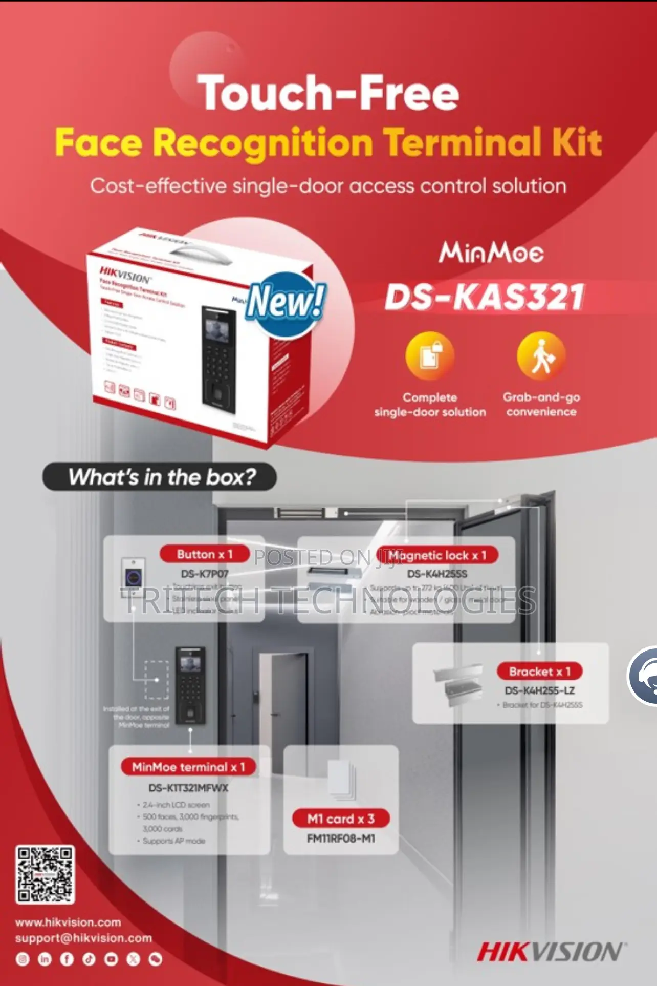 Hikvision Ds-Kas-7m01 Access Control Kit