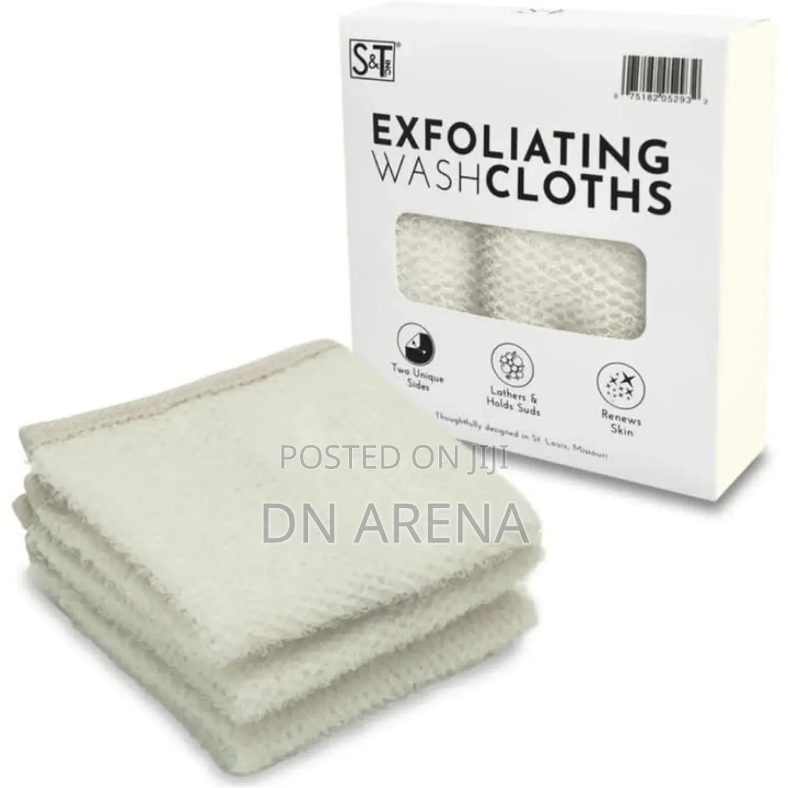 Dual-Sided Exfoliating Washcloths 9.9 Inch X 9.9 Inch 3 Pack