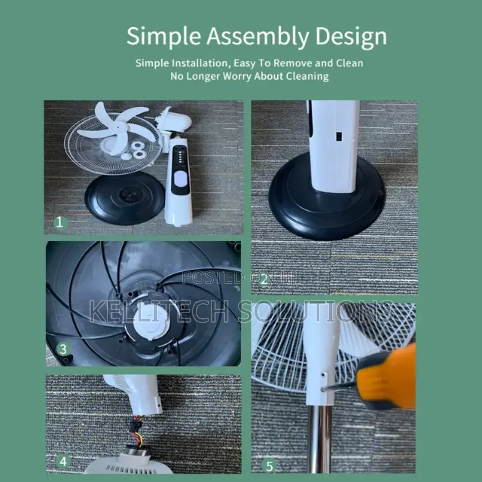 Rechargeable Solar Standing Fan With Free Gifts