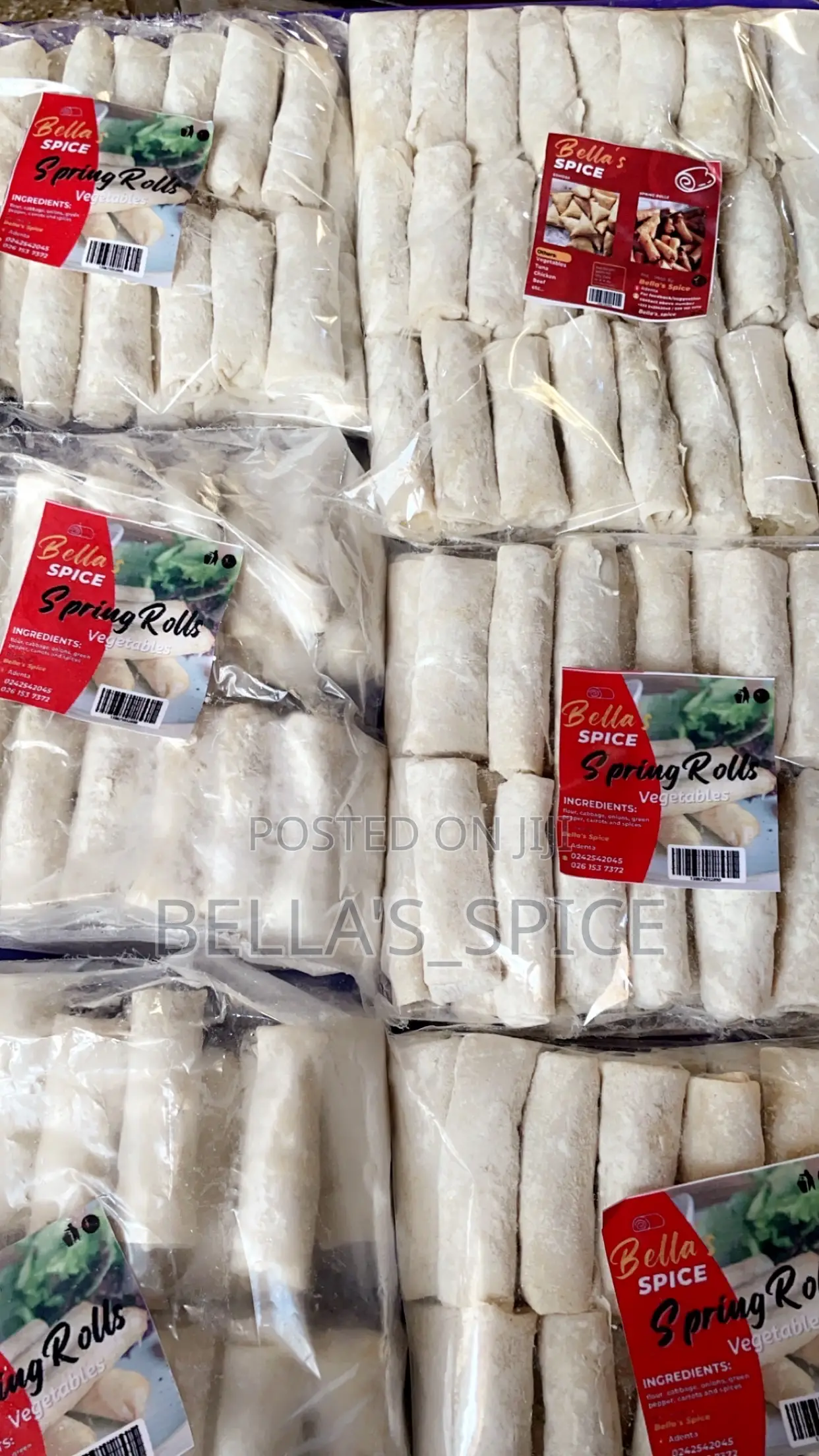 Delicious Ready to Fry Spring Rolls and Samosa