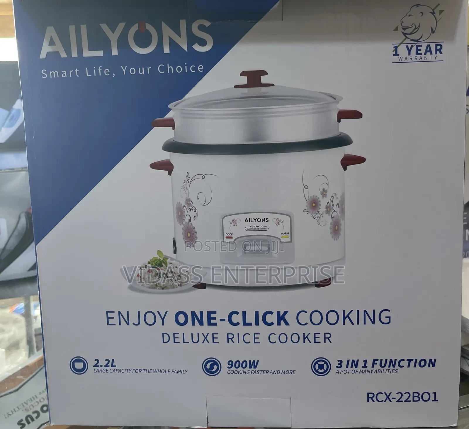 Ailyons Rice Cooker 2.2 Liters