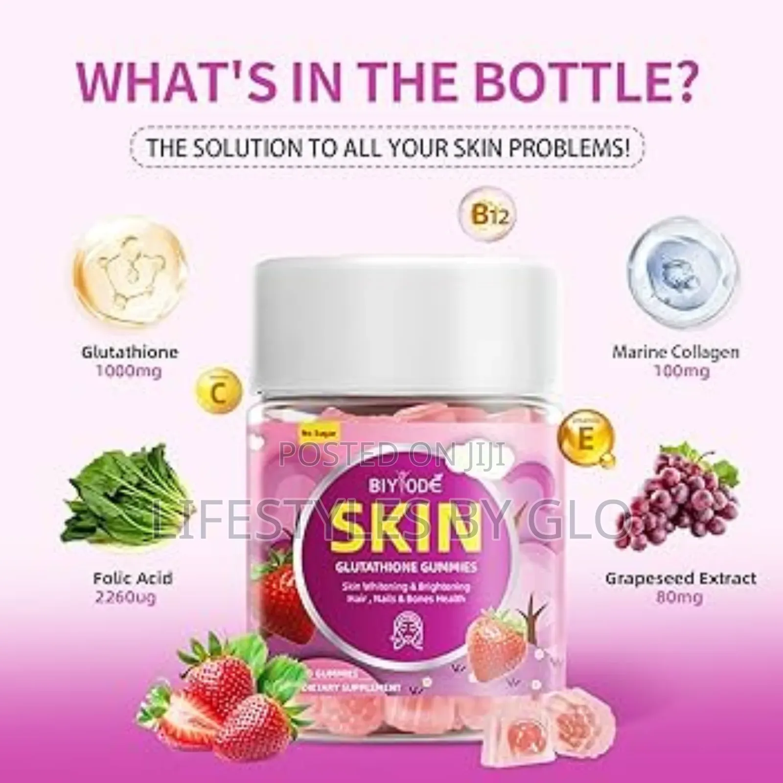 Biyode Glutathione Collagen Skin Glow Gummies