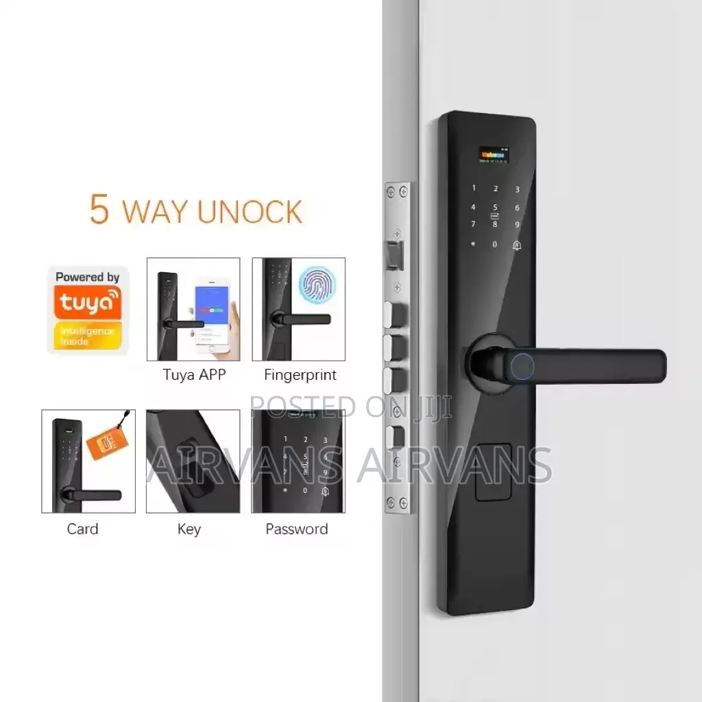 Smart Door Lock (Mobile App+Fingerprint+Keys+Password+Cards)