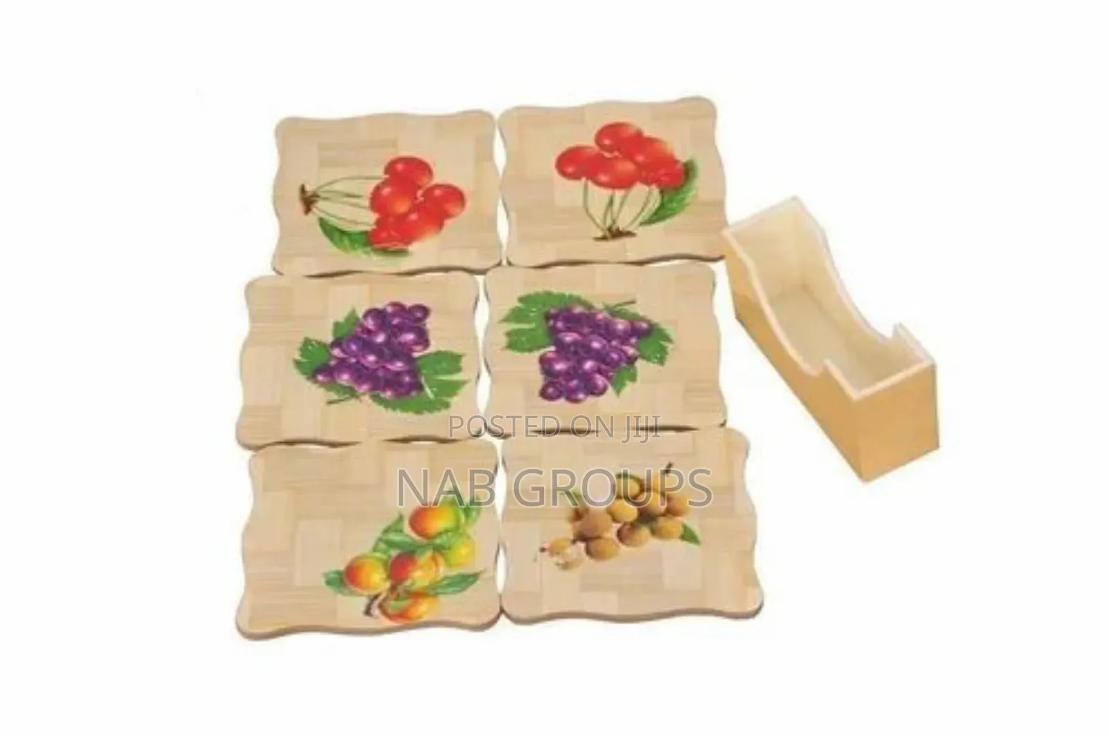 Bamboo Coaster With Stand for Tea, Coffee, Drinks