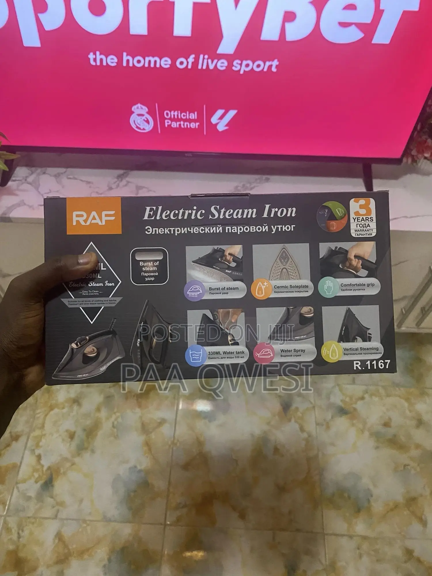 RAF Cermic Soleplate Electric Steam Iron