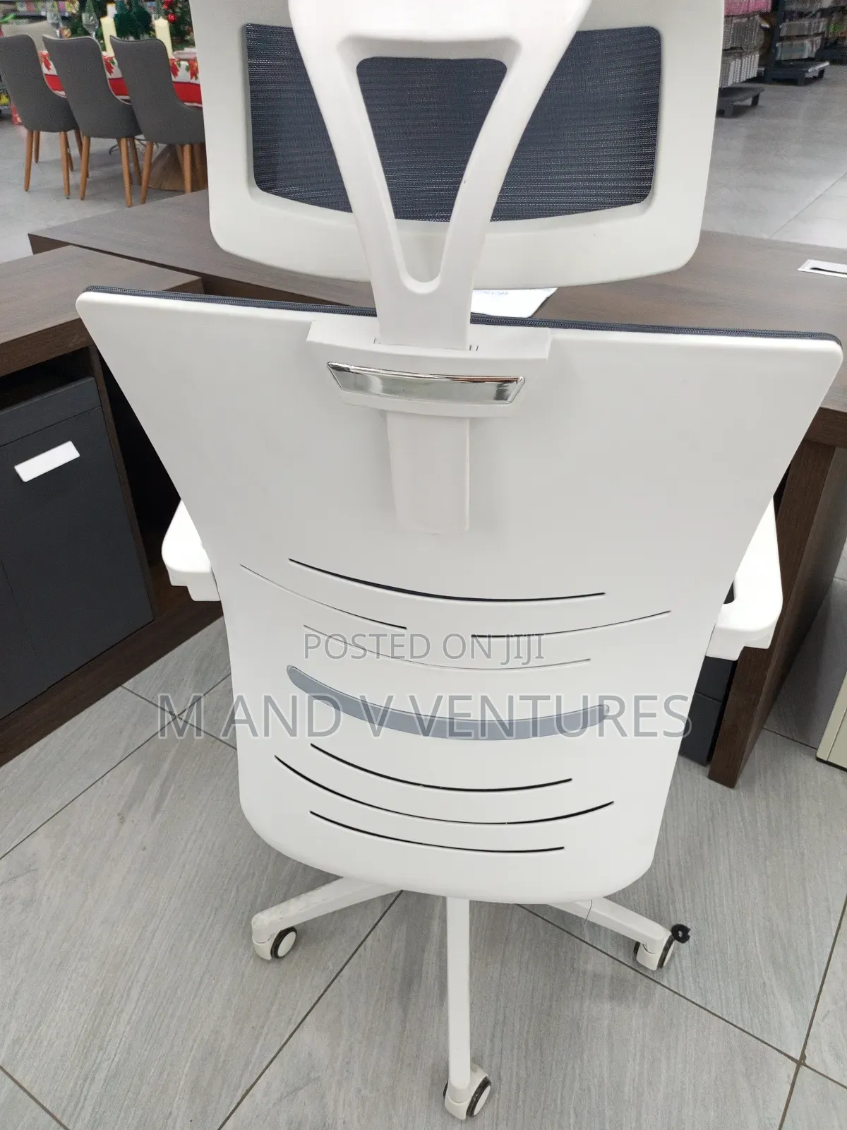 Office Swivel Chair White Gray